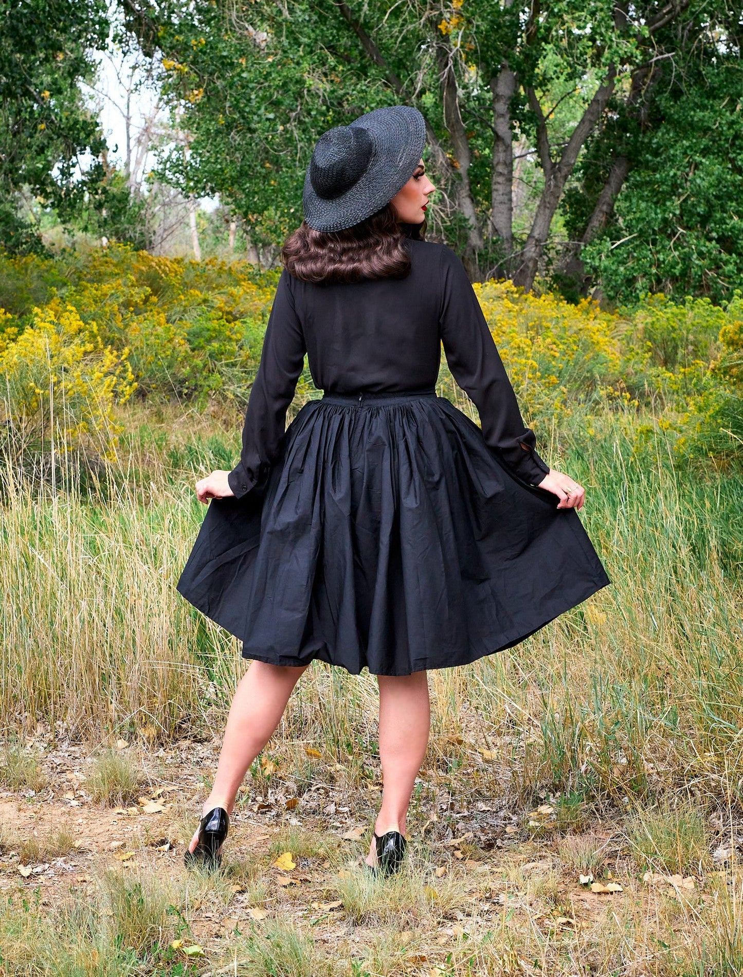 Helen Retro Blouse in Black — Soul Flow Apparel