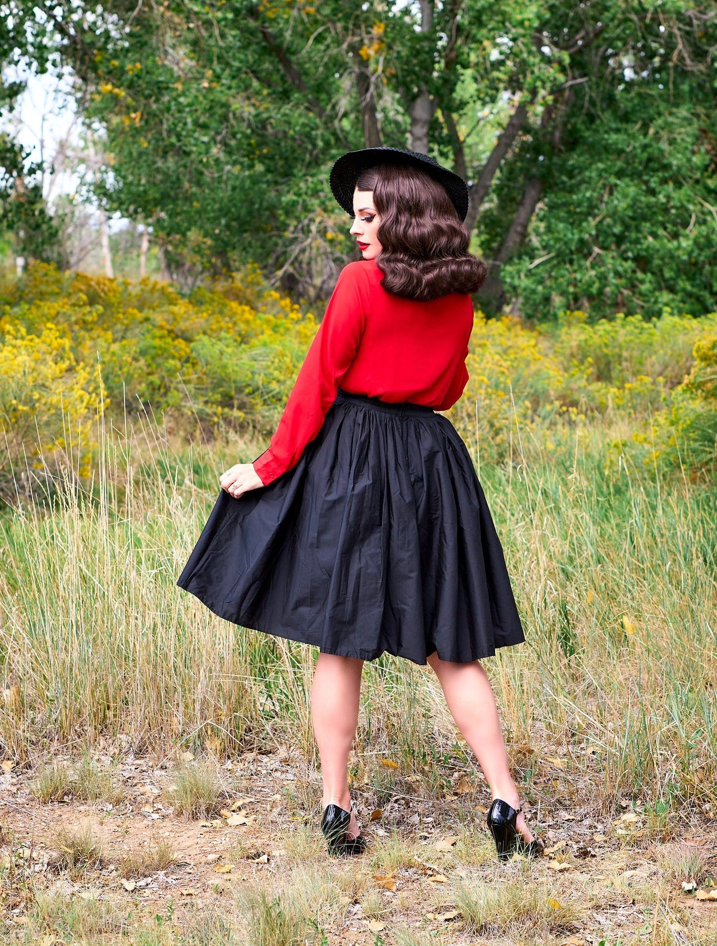 Helen Retro Blouse in Red - Plus Sizes Only — Soul Flow Apparel