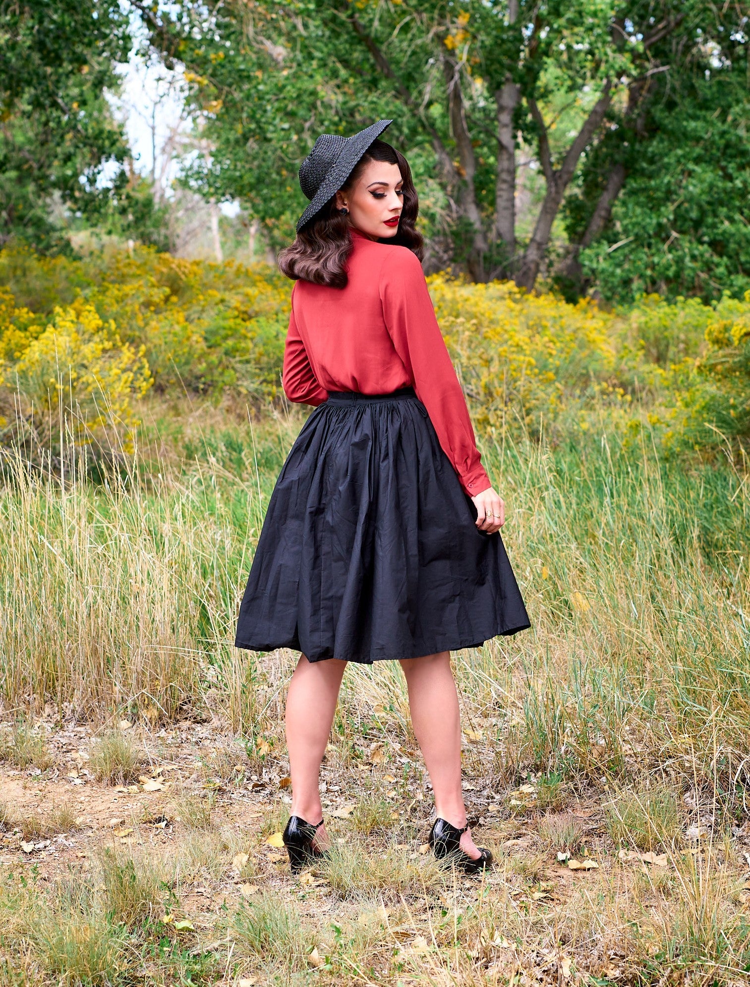 Helen Retro Blouse in Cognac - 3x Only — Soul Flow Apparel