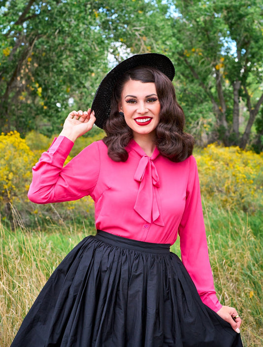 Helen Retro Blouse in Pink — Soul Flow Apparel