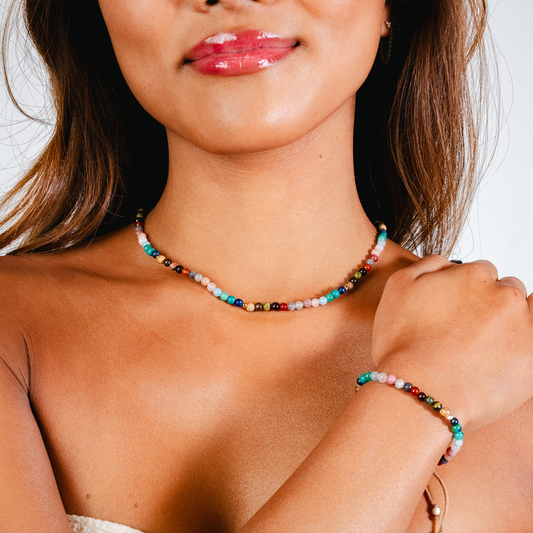 Master Healer 4mm Jewelry Set in studio — Soul Flow Apparel