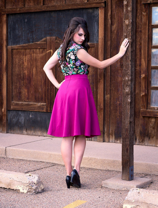 Charlotte Skirt in Magenta - 3x Only — Soul Flow Apparel