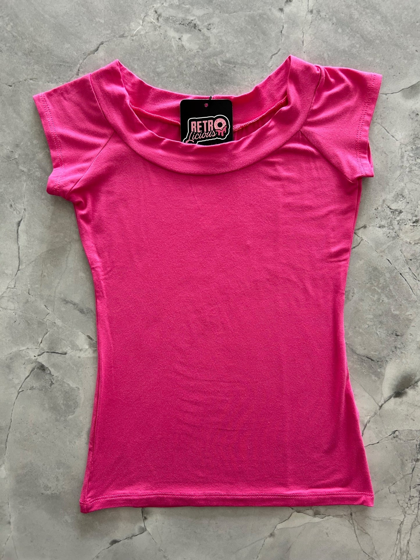 Retro Boat Neck Top in Hot Pink — Soul Flow Apparel