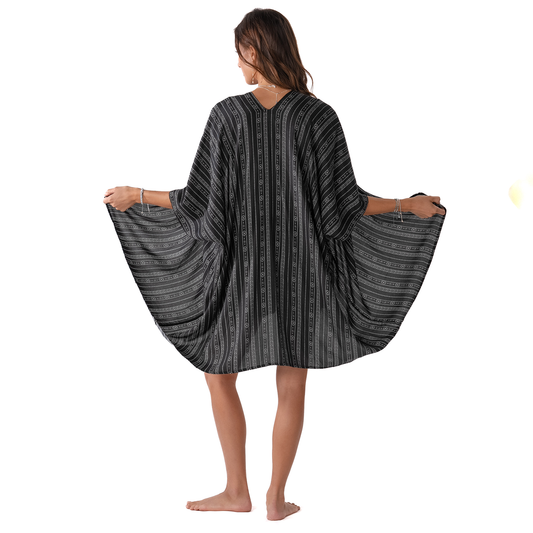 Akha Tribal Print Kimono, view 3 — Soul Flow Apparel