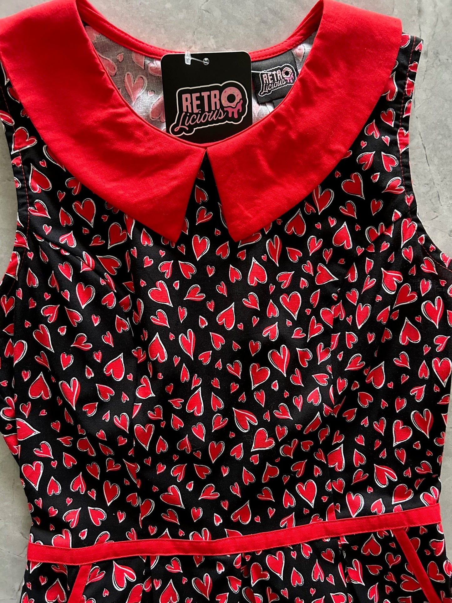 Hearts Collared Dress, view 1 — Soul Flow Apparel