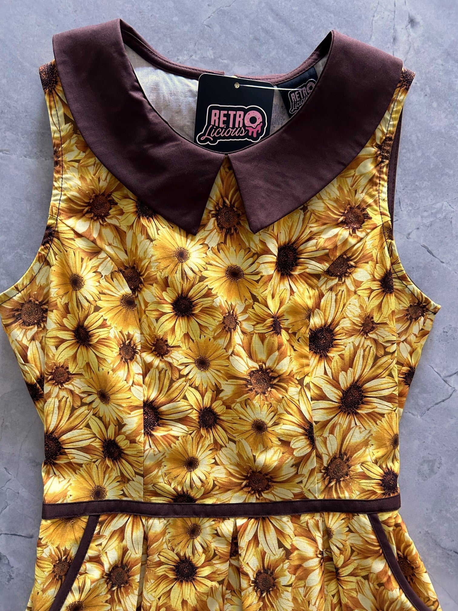 Sunflower Collared Dress, view 1 — Soul Flow Apparel