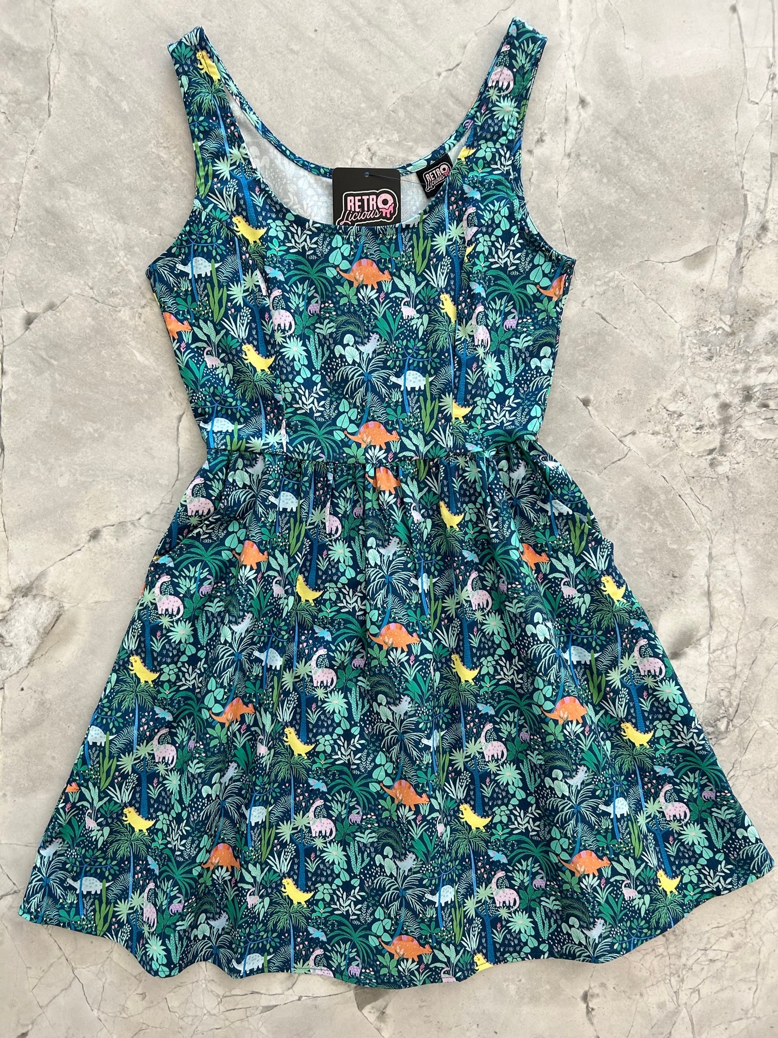 Dino Shorter Length Fit & Flare Dress — Soul Flow Apparel