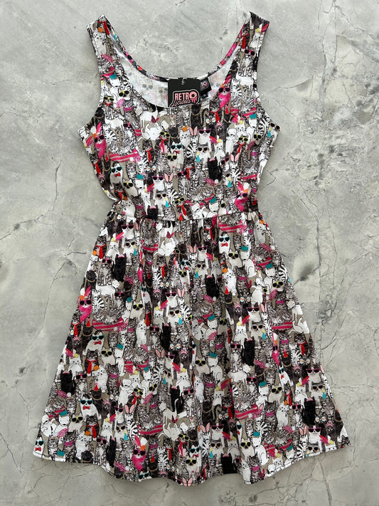 Cool Cats Shorter Length Fit & Flare Dress — Soul Flow Apparel