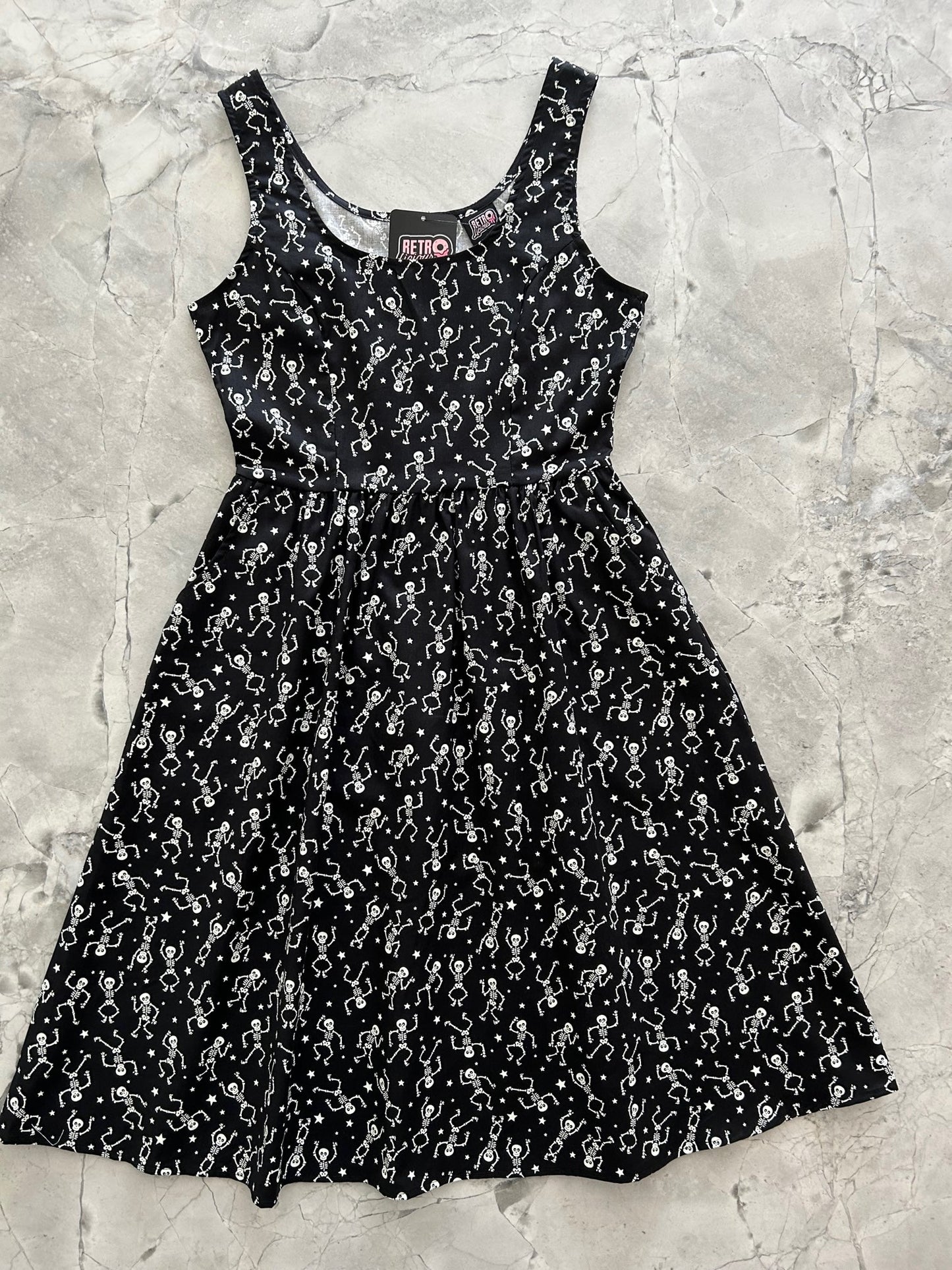 Glow in the Dark Dancing Skeletons Fit & Flare Dress - Xs Only — Soul Flow Apparel