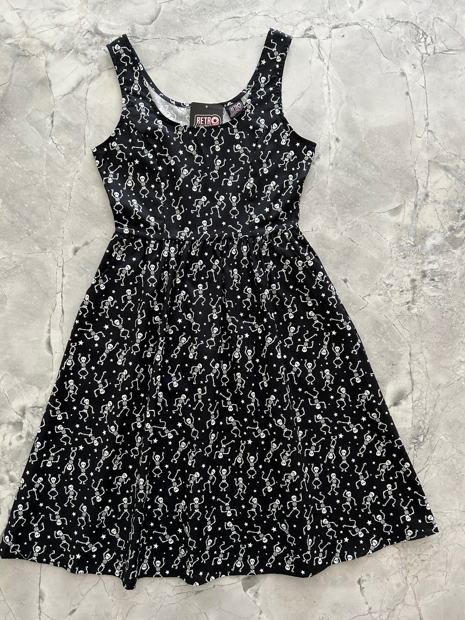 Glow in the Dark Dancing Skeletons Fit & Flare Dress - Xs Only — Soul Flow Apparel