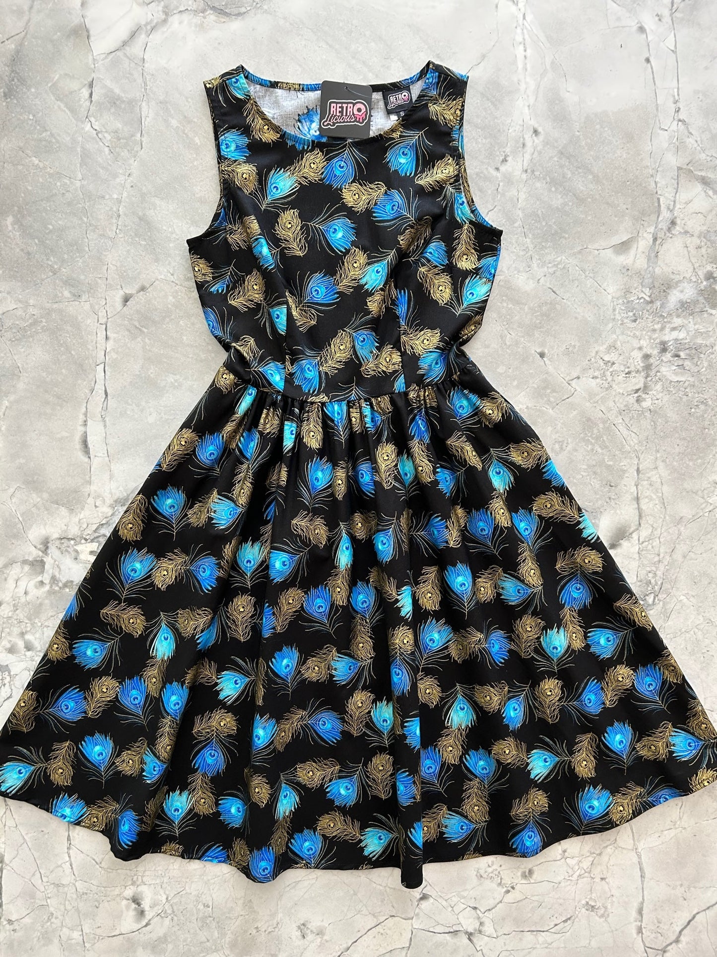 Peacock Feathers Vintage Dress — Soul Flow Apparel