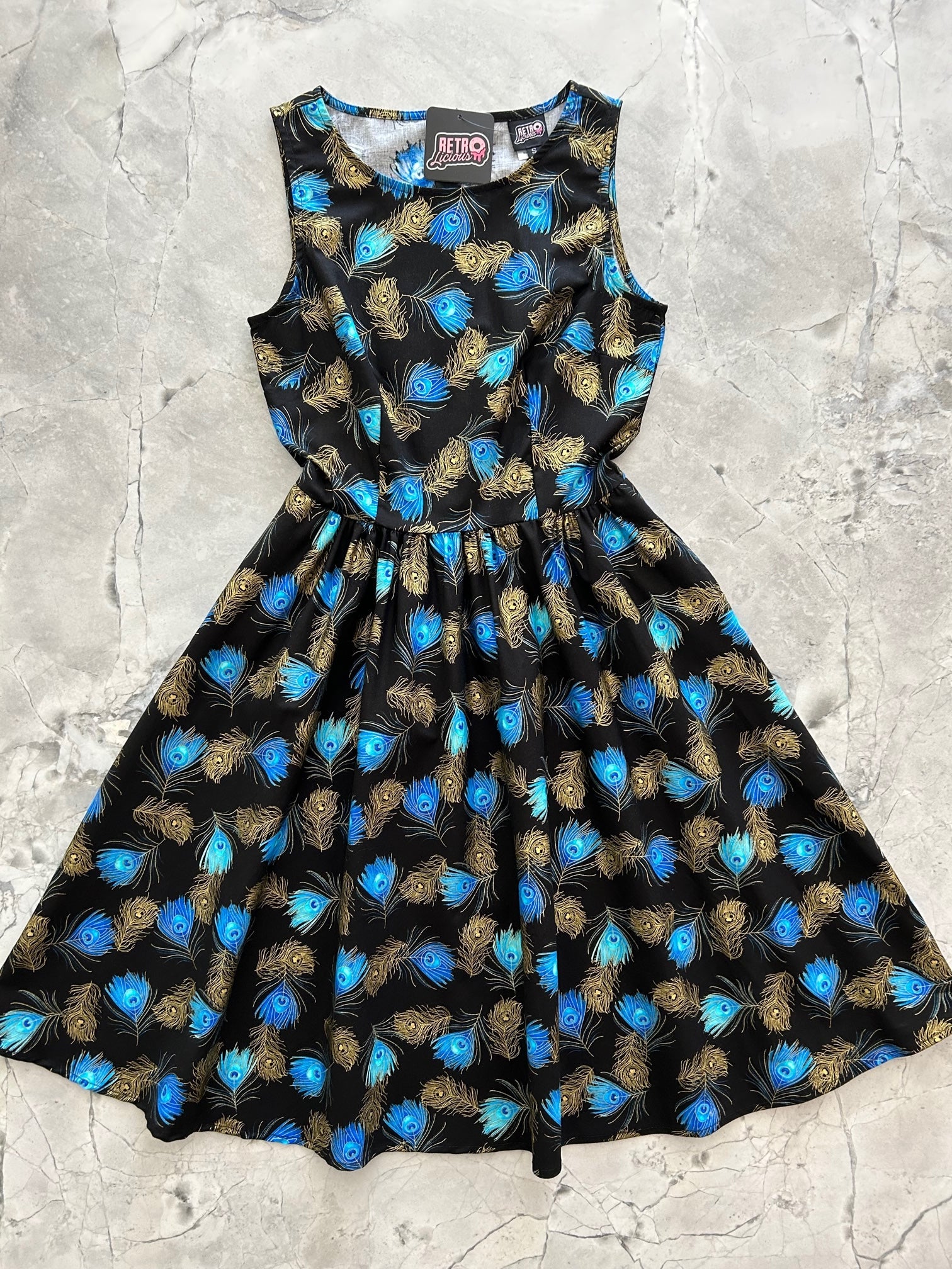 Peacock Feathers Vintage Dress — Soul Flow Apparel