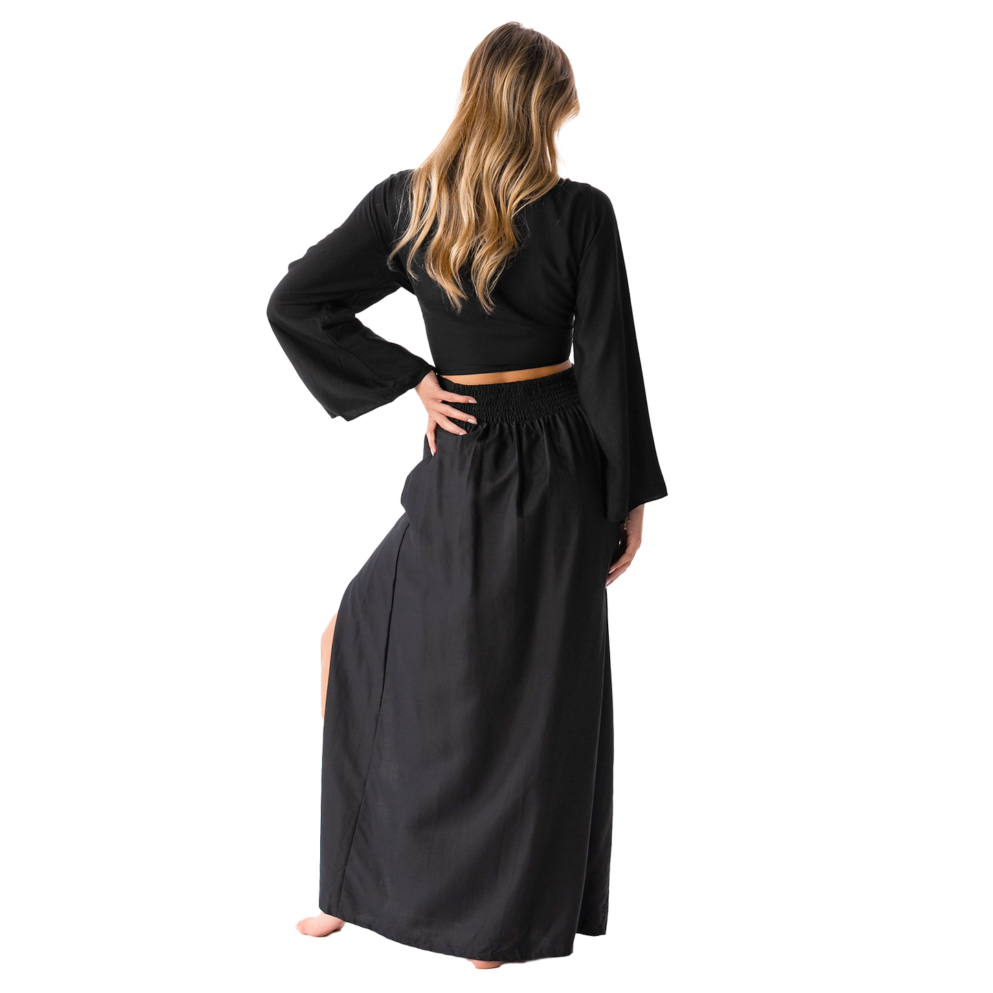 Black Maxi Skirts, view 3 — Soul Flow Apparel