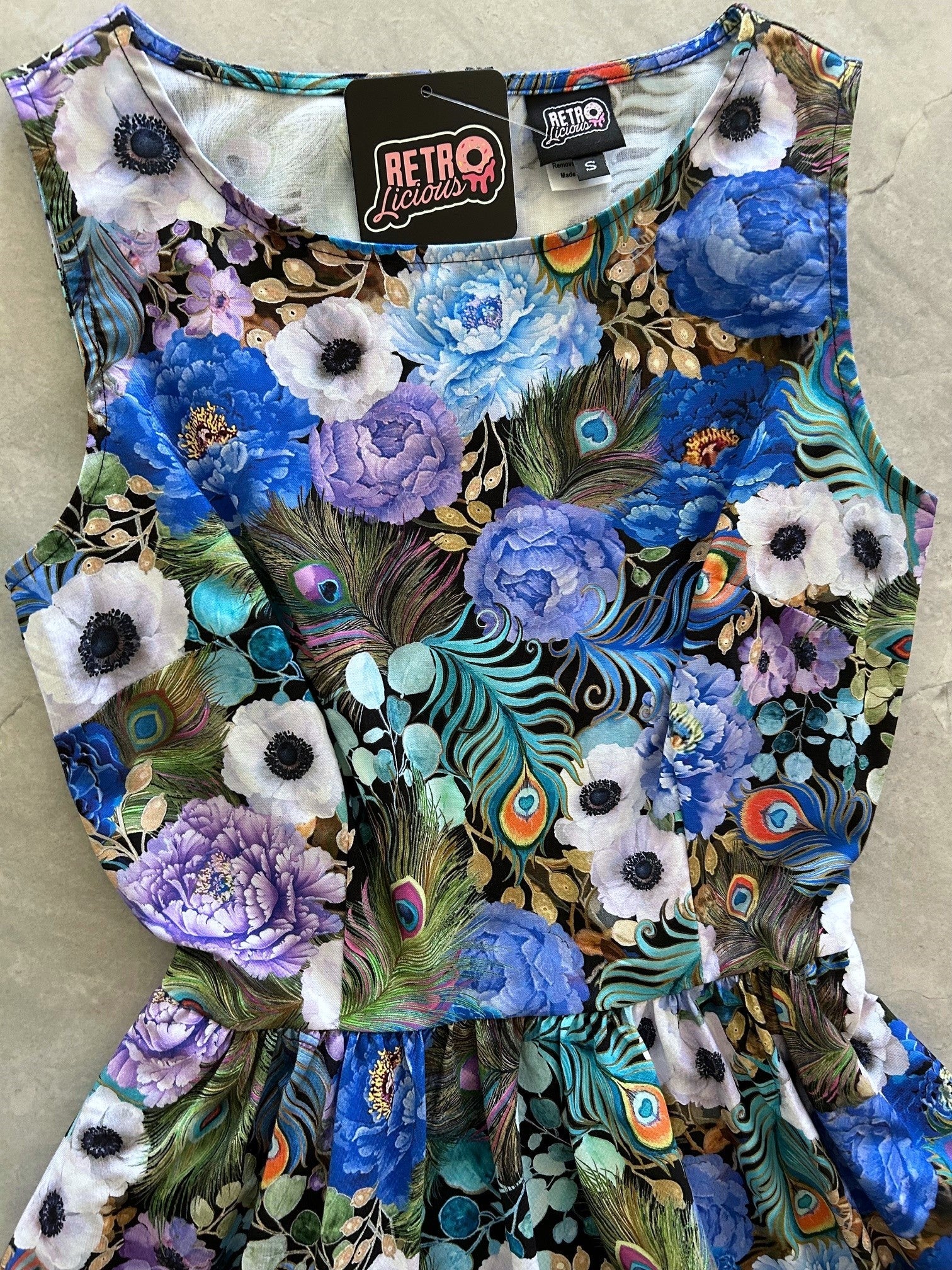 Peacock Floral Vintage Dress — Soul Flow Apparel