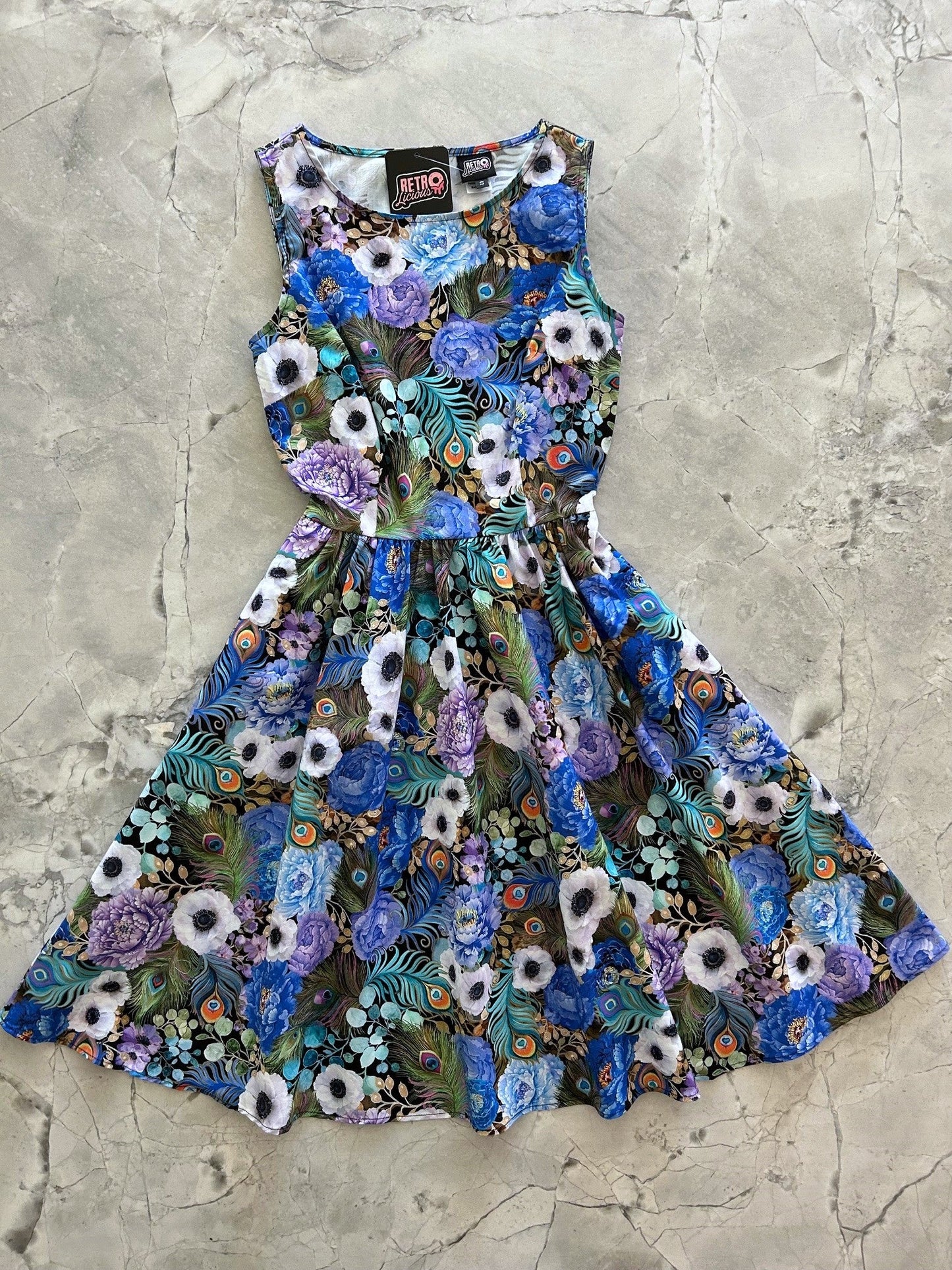 Peacock Floral Vintage Dress — Soul Flow Apparel