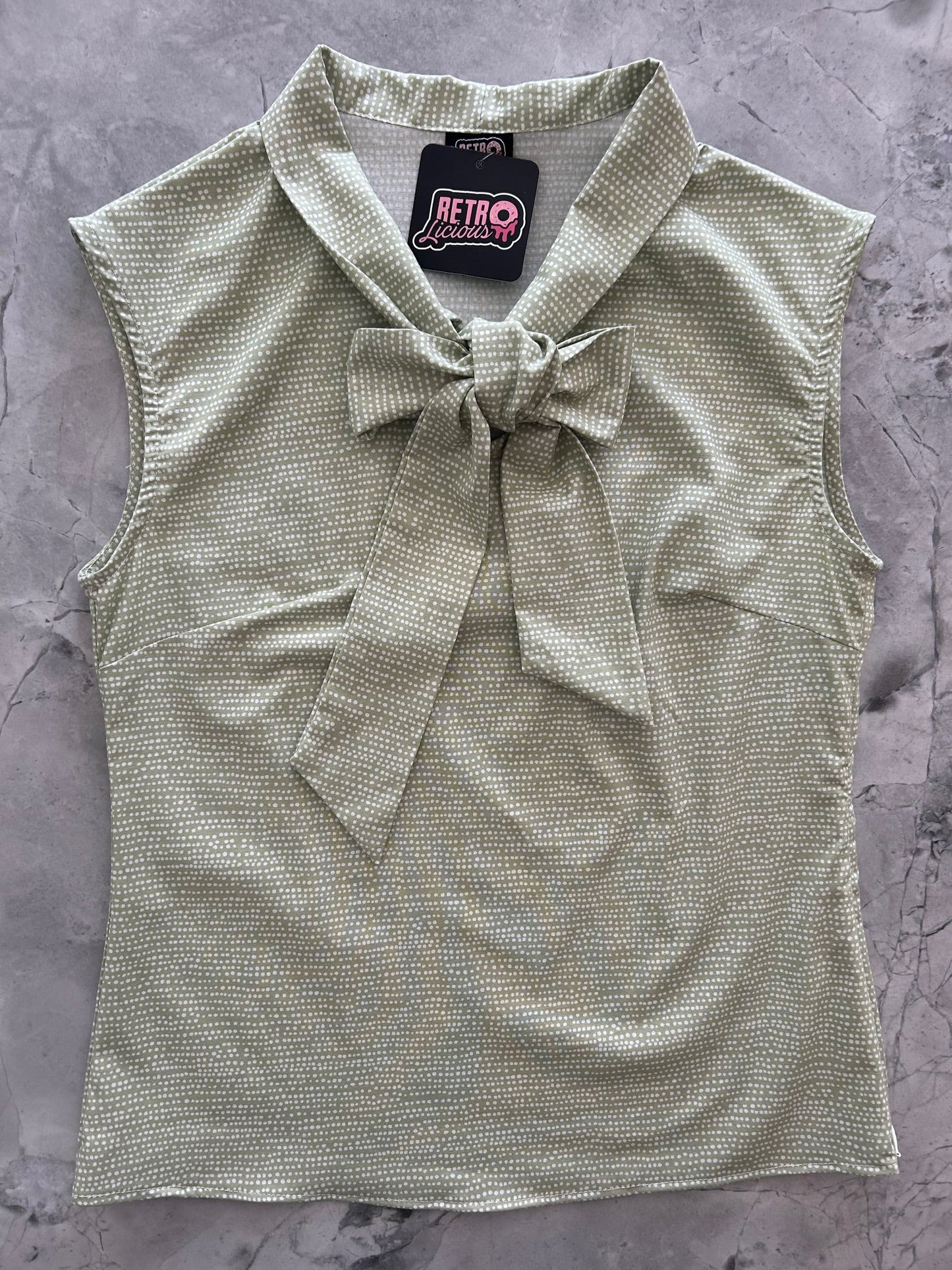 Sage Dot Bow Top — Soul Flow Apparel