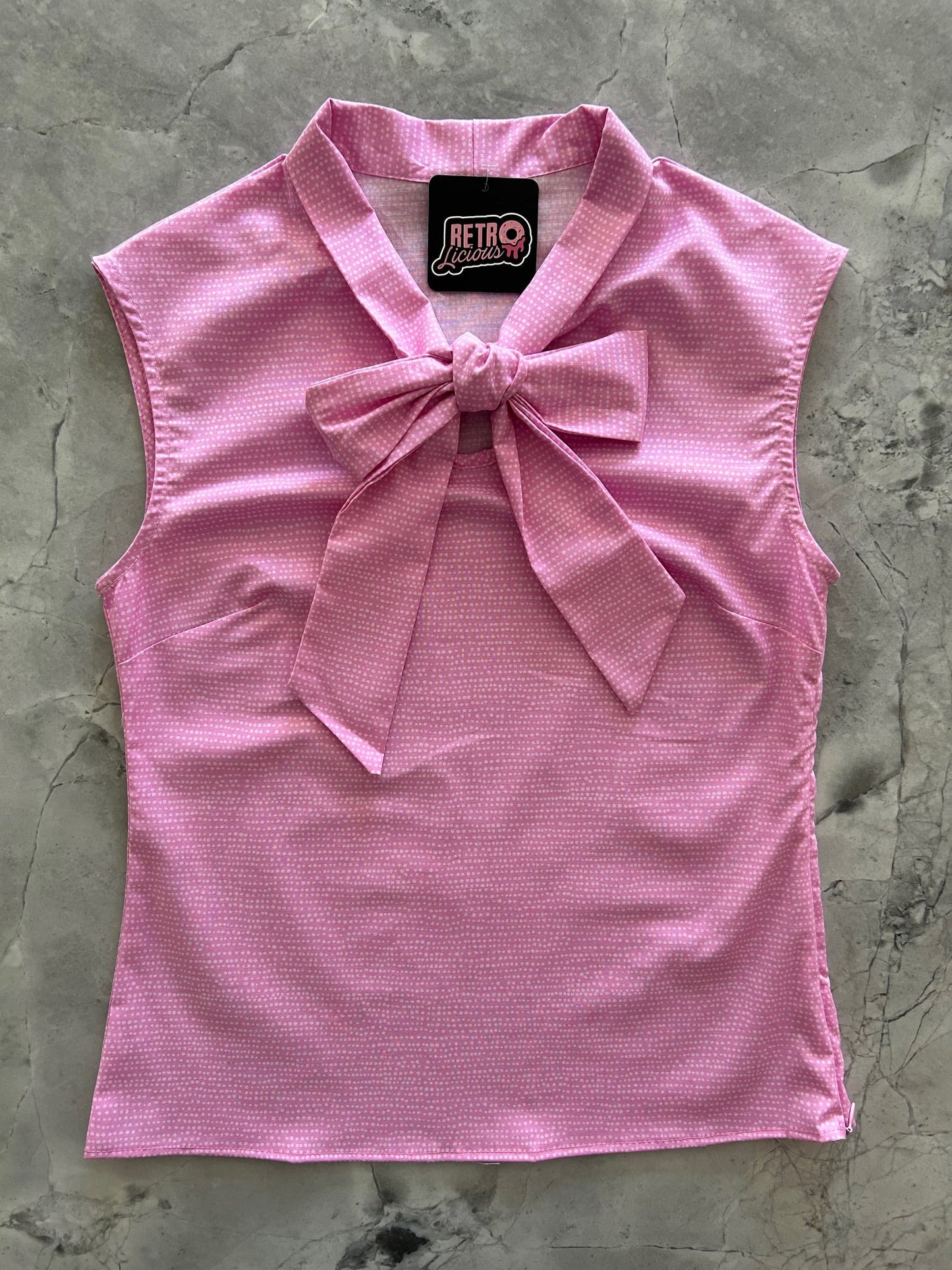 Pink Dot Bow Top — Soul Flow Apparel
