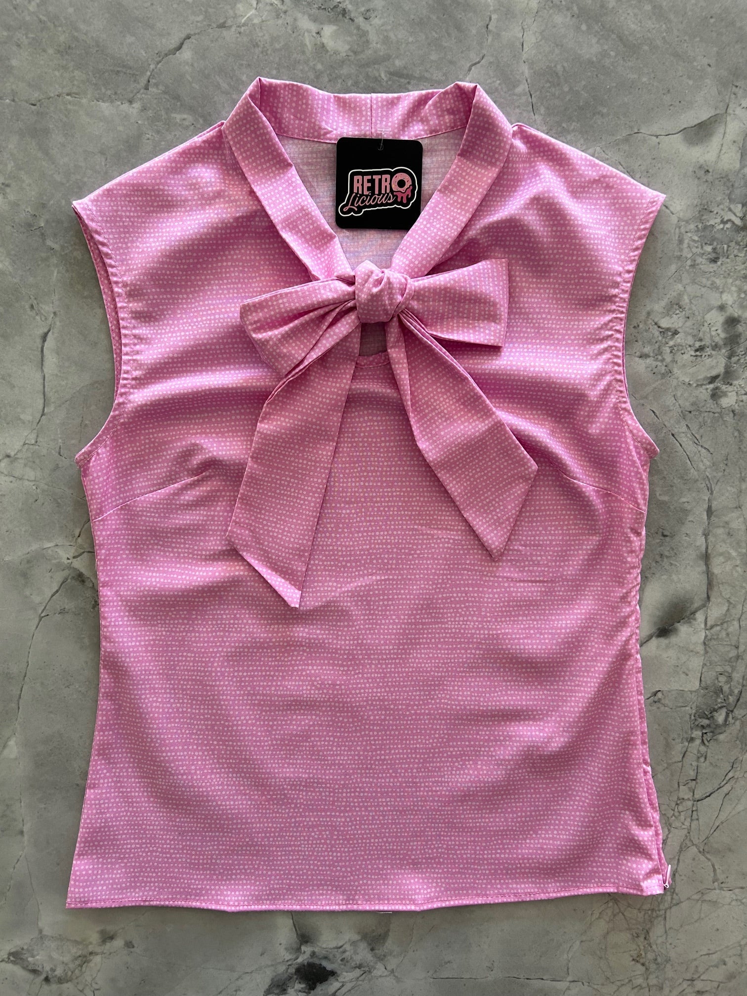 Pink Dot Bow Top — Soul Flow Apparel