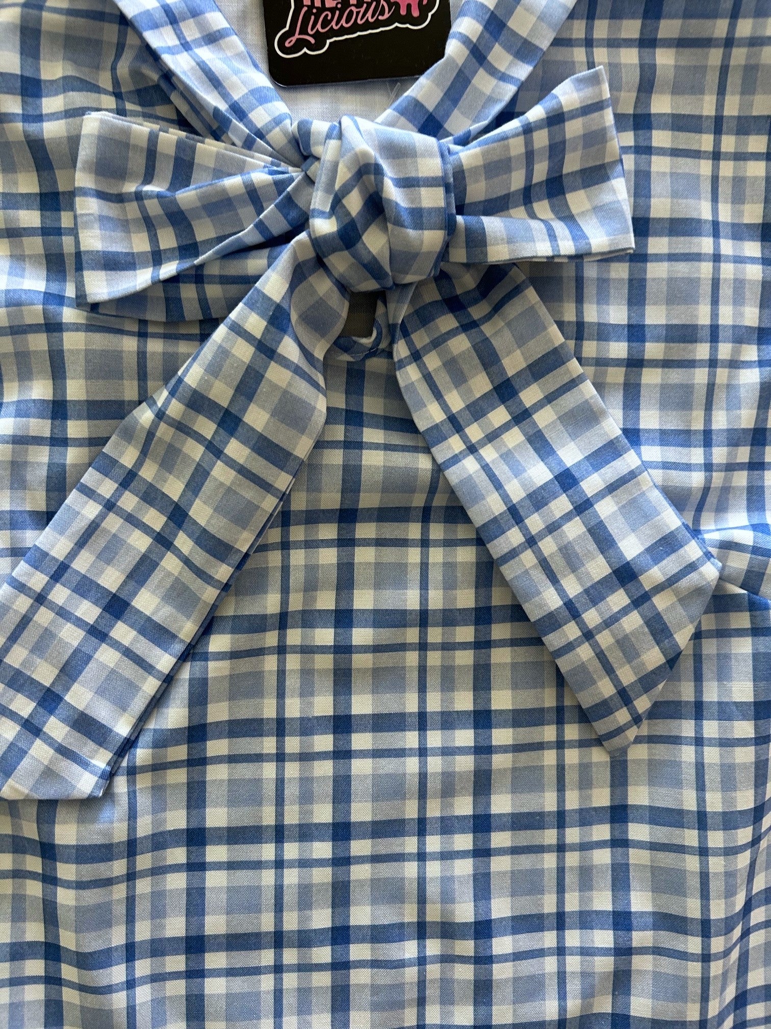 Blue Plaid Bow Top — Soul Flow Apparel