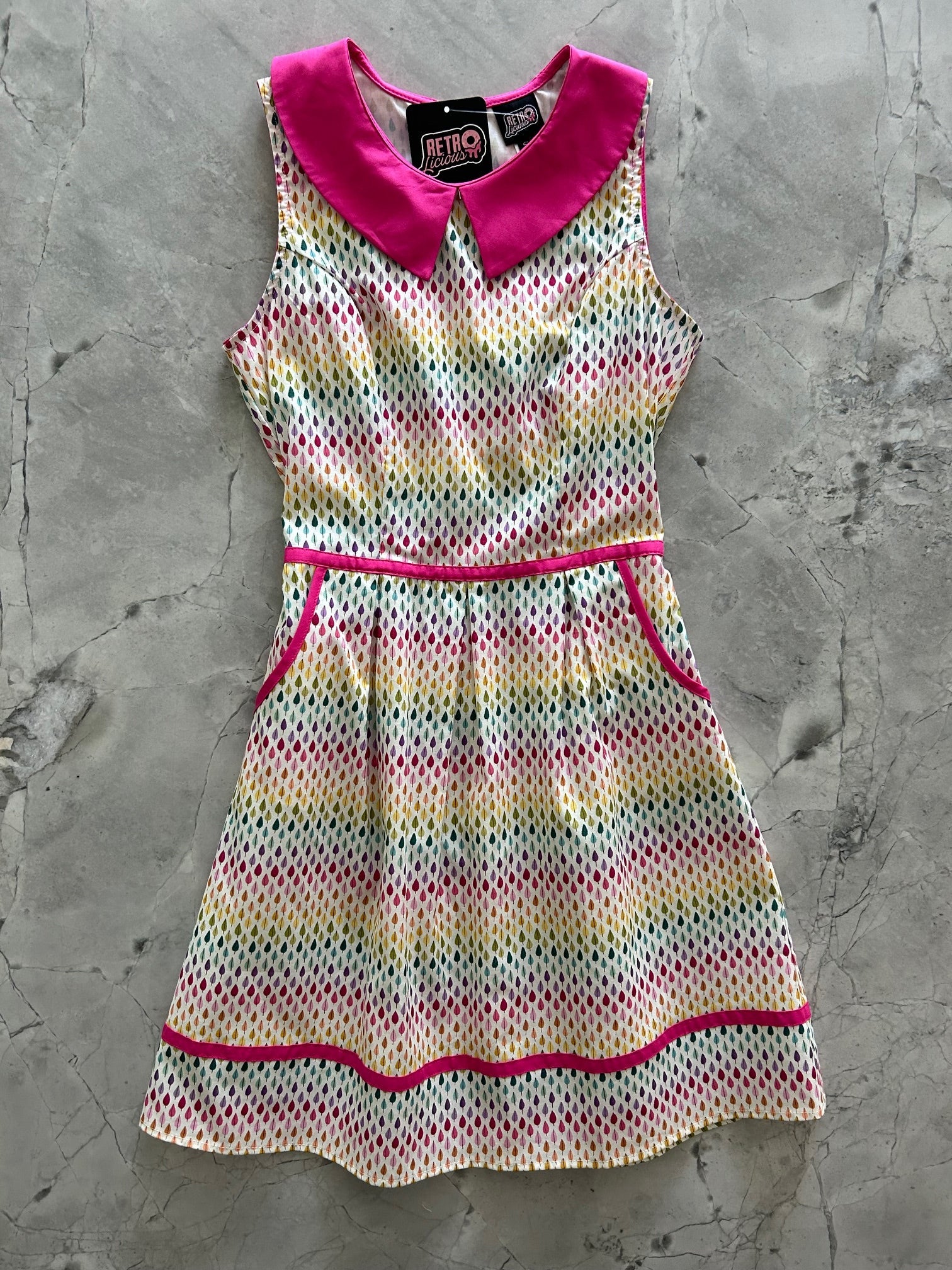 Rainbow Drop Collared Dress — Soul Flow Apparel