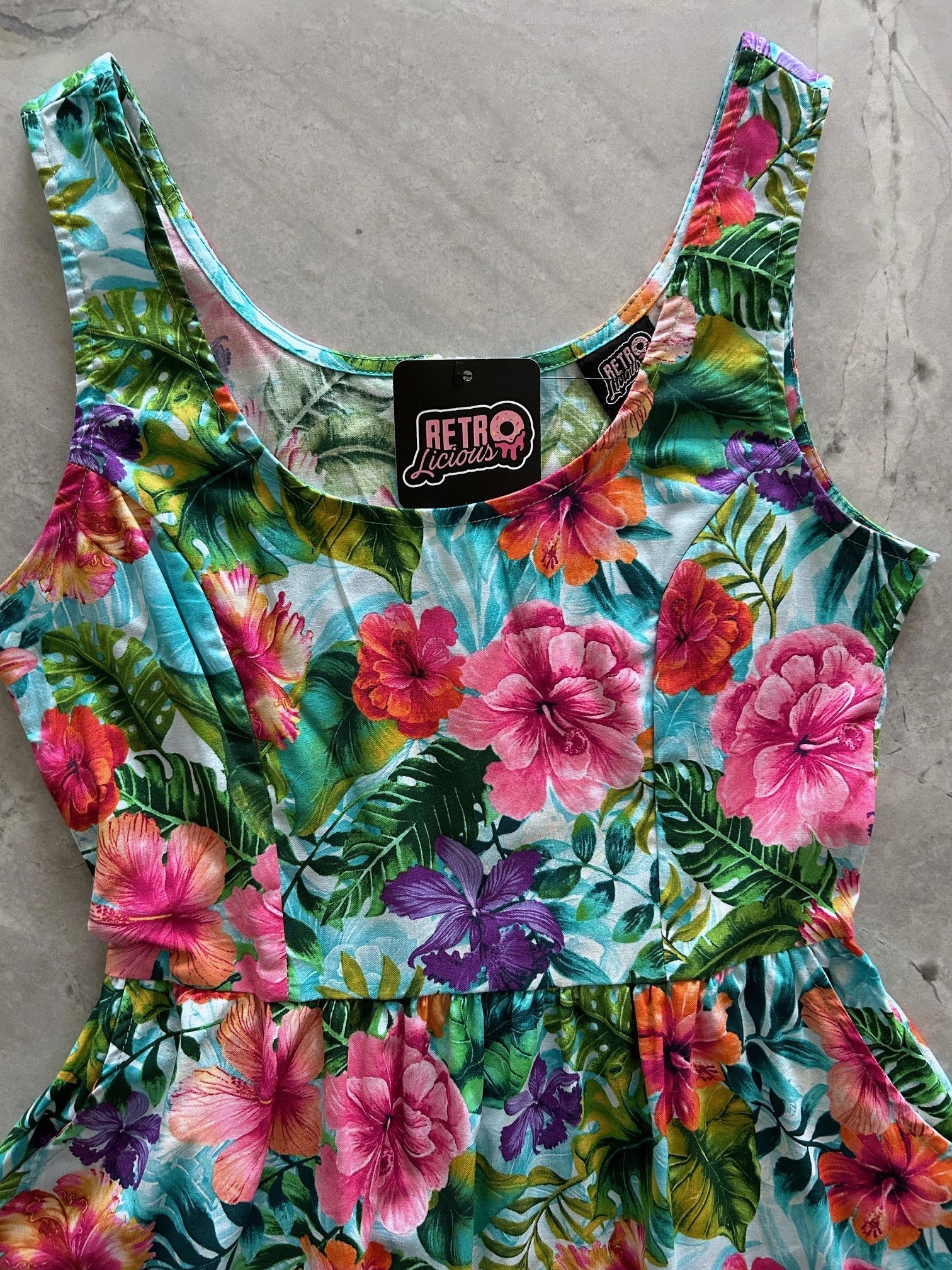 Tropical Fit & Flare Dress — Soul Flow Apparel