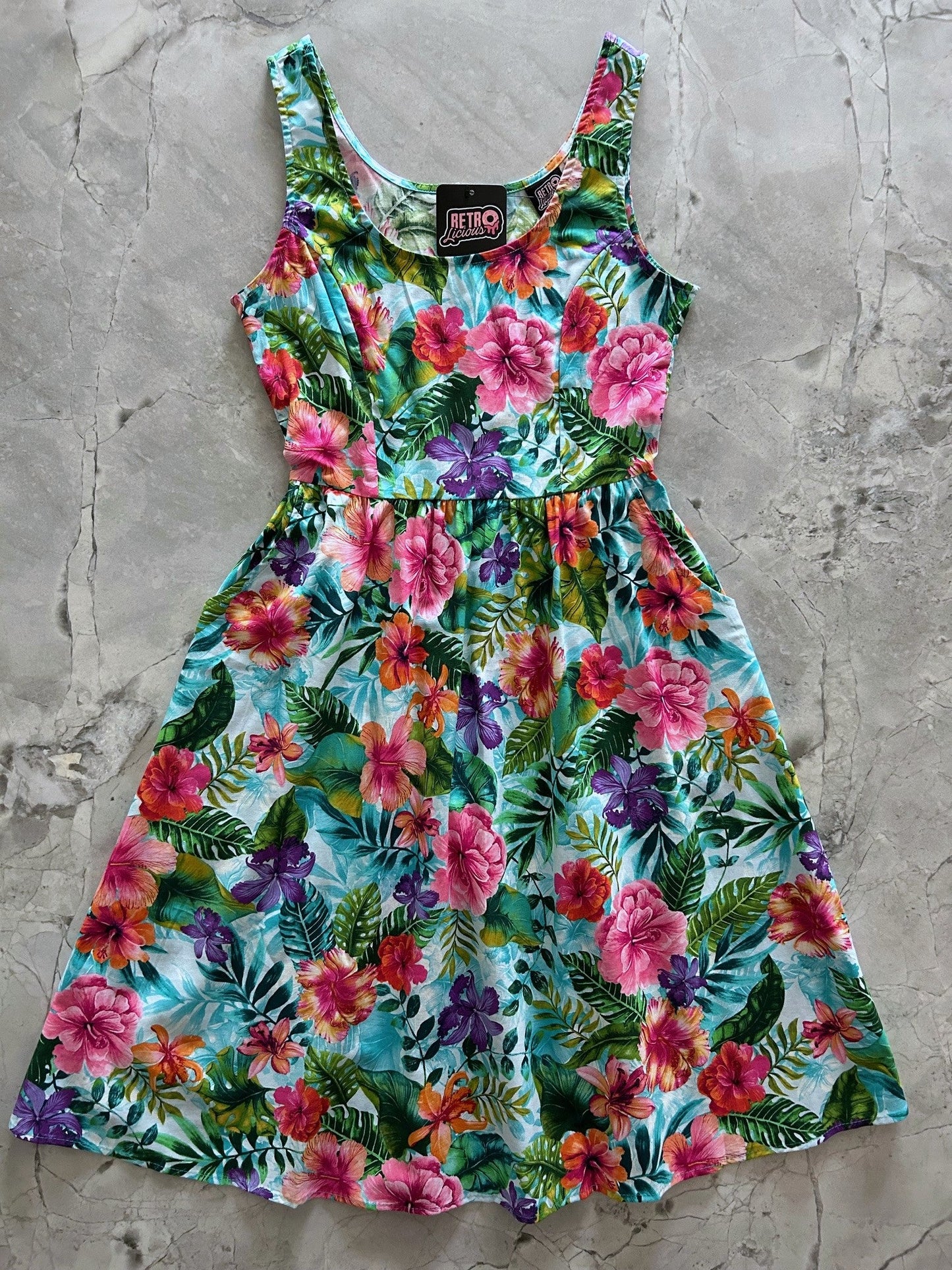Tropical Fit & Flare Dress — Soul Flow Apparel