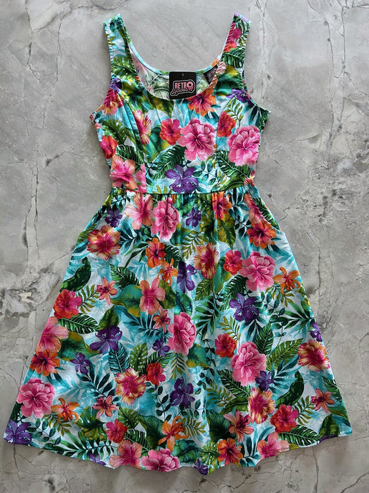 Tropical Fit & Flare Dress — Soul Flow Apparel
