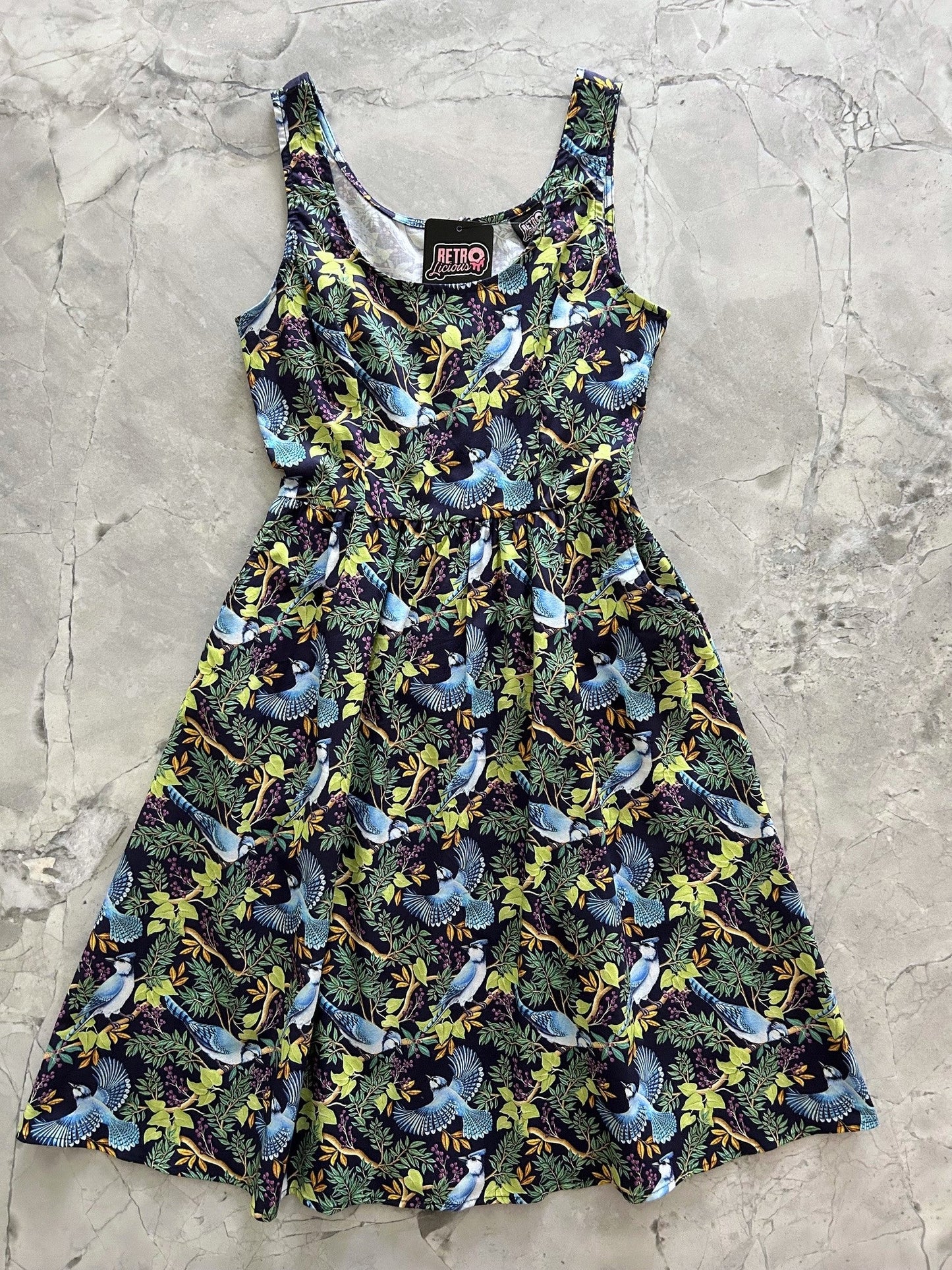 Birds Fit & Flare Dress — Soul Flow Apparel