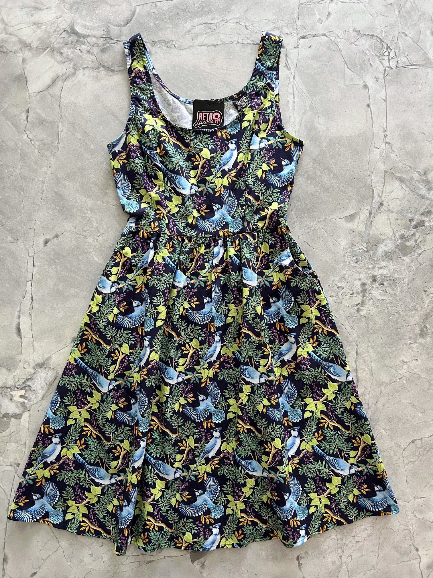 Birds Fit & Flare Dress — Soul Flow Apparel