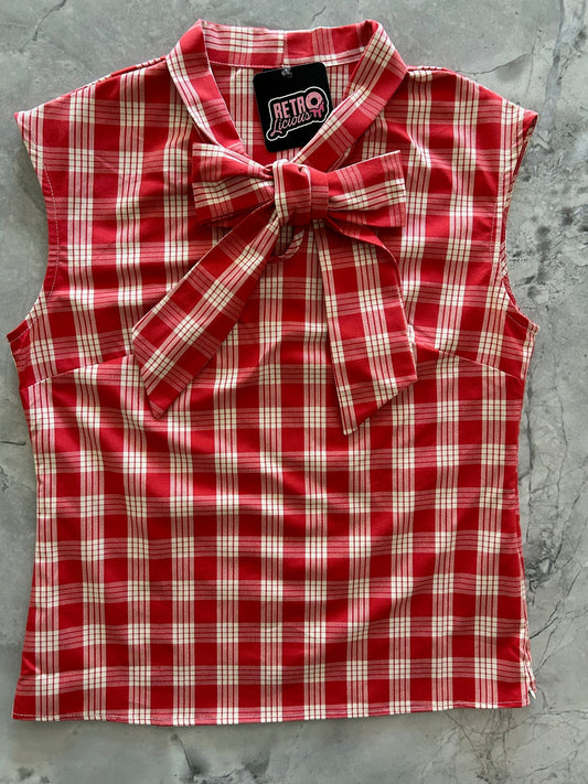 Red Plaid Bow Top — Soul Flow Apparel