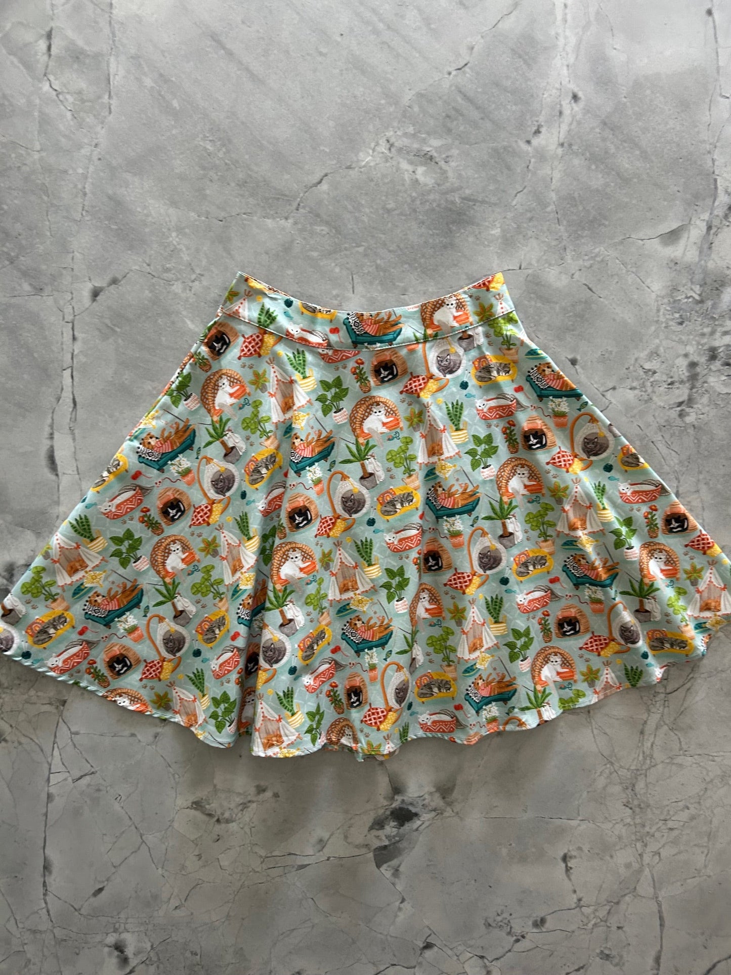 Cats & Plants Skater Skirt — Soul Flow Apparel