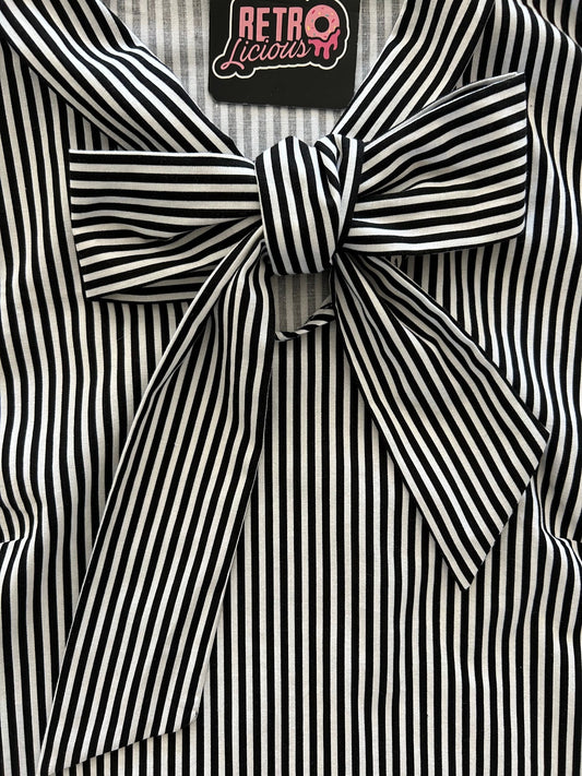 Black Striped Bow Top - 4x Only, 1 Left! — Soul Flow Apparel