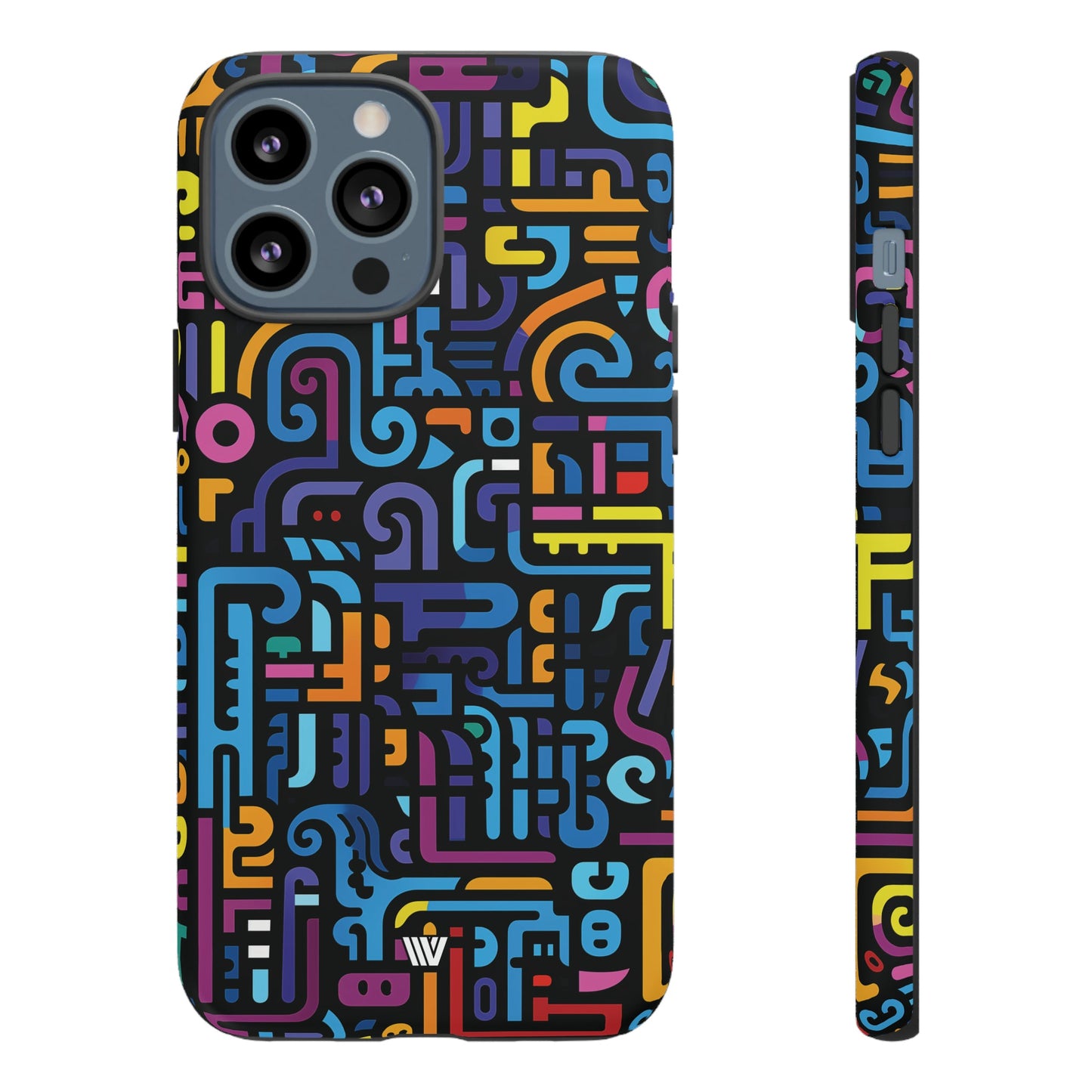 Neon Glyphs | Tough Phone Case, view 2048 — Soul Flow Apparel