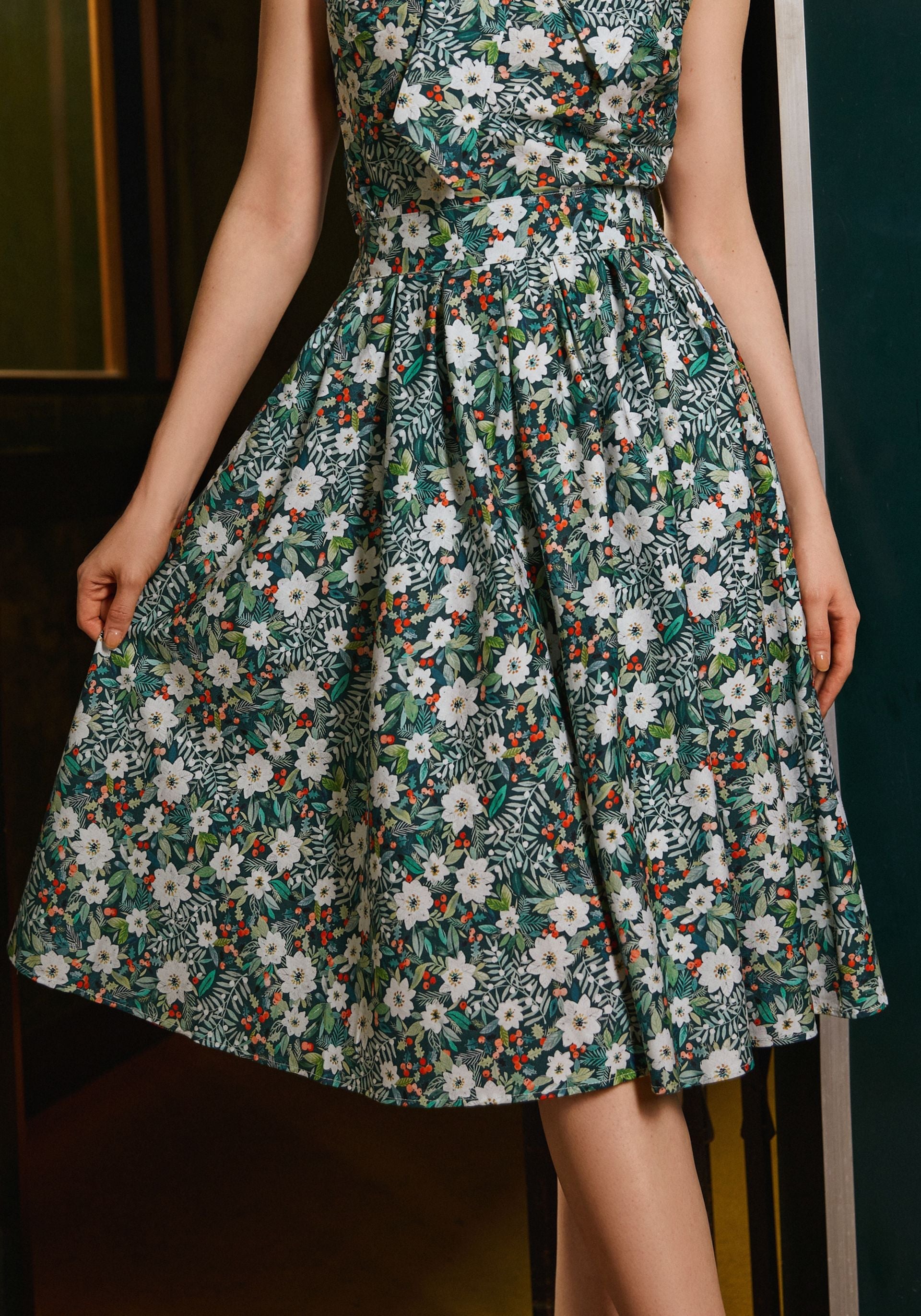 Winter Floral Doris Skirt — Soul Flow Apparel