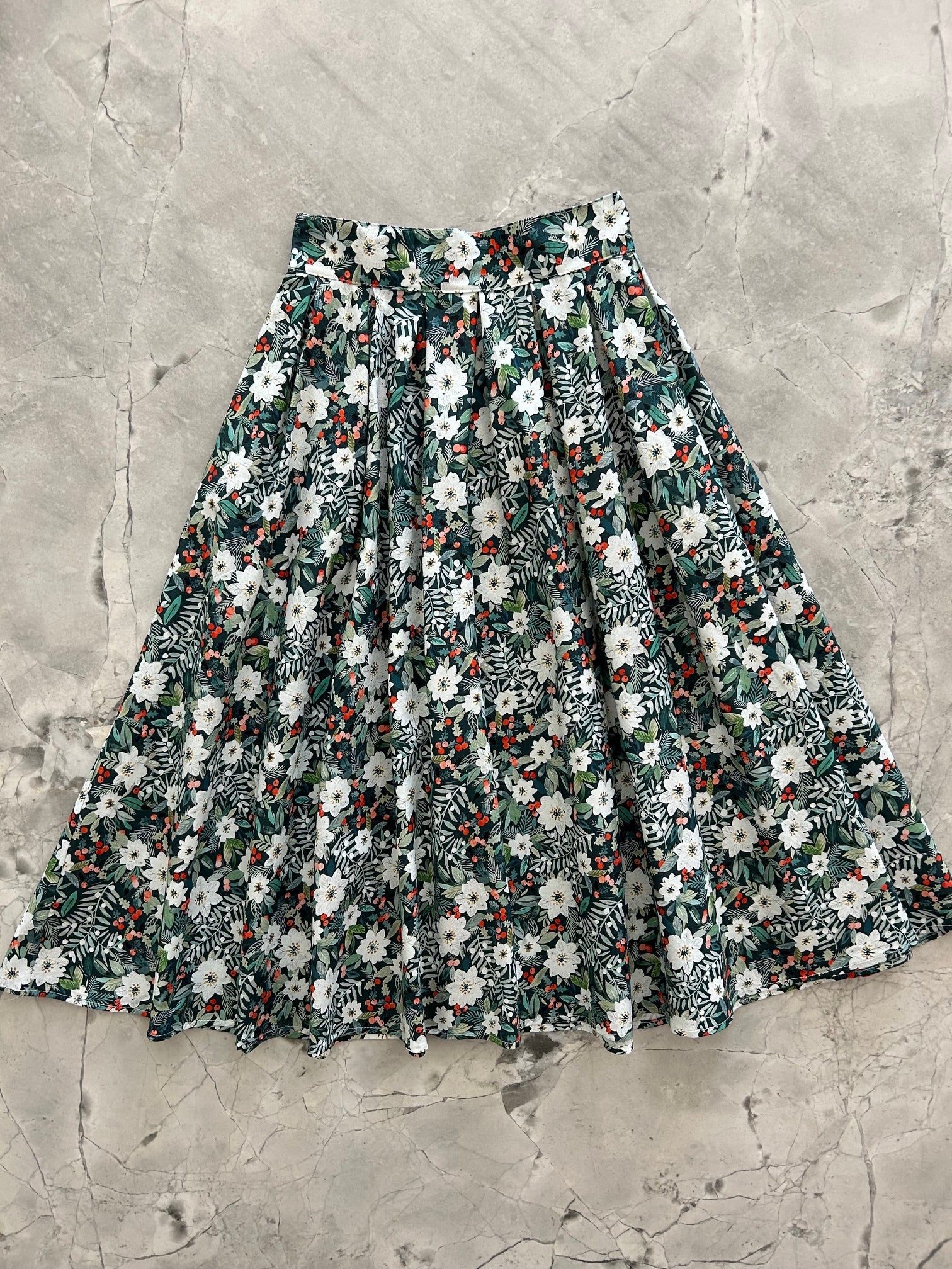 Winter Floral Doris Skirt — Soul Flow Apparel