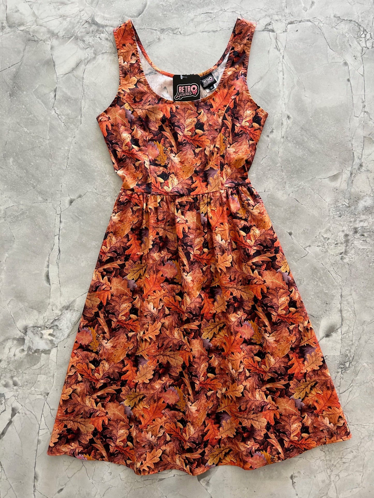 Leaves Fit & Flare Dress — Soul Flow Apparel