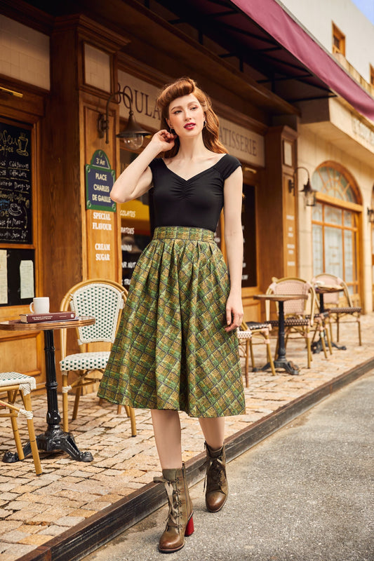 Green Plaid Doris Skirt — Soul Flow Apparel
