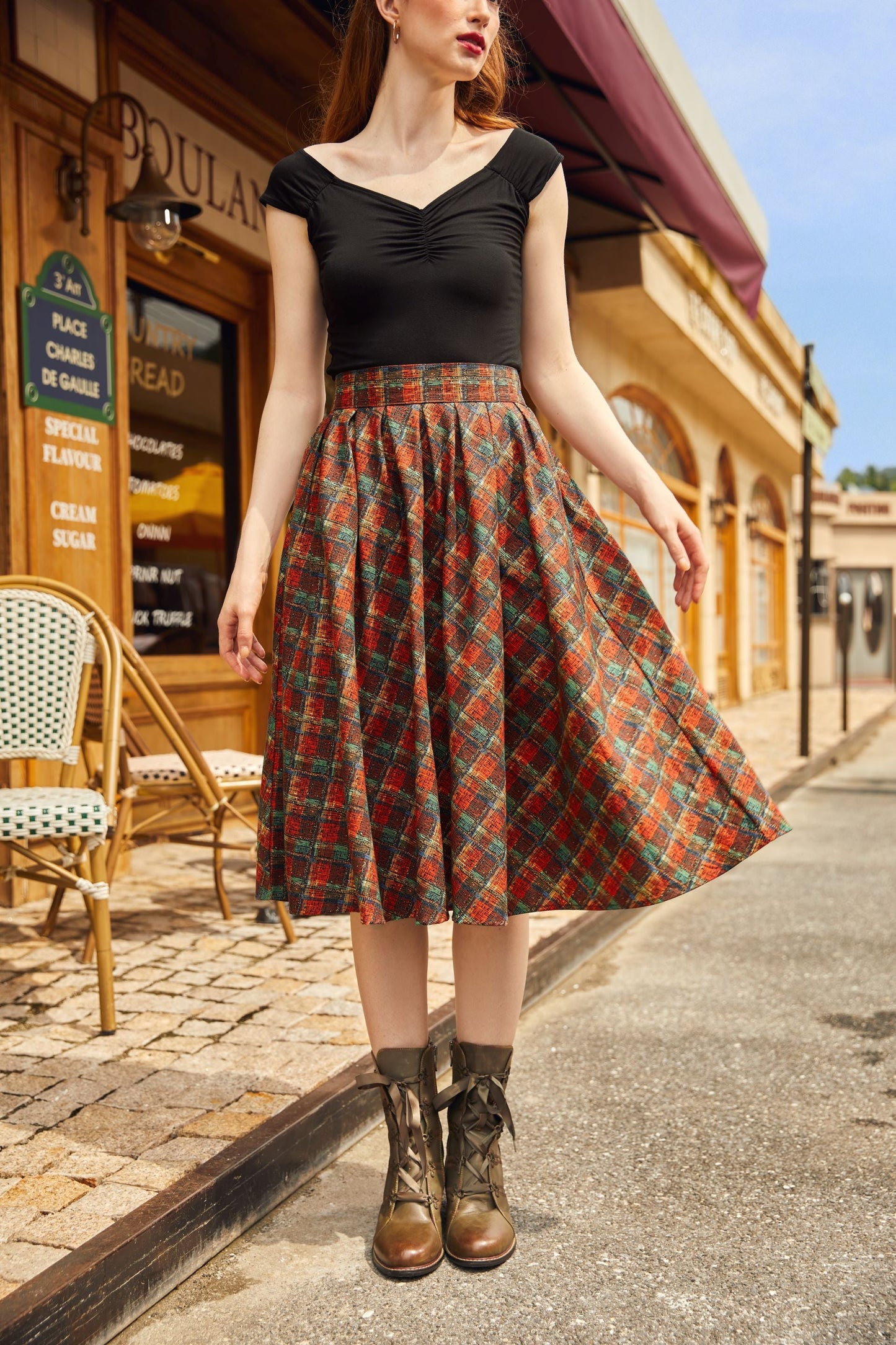 Red Plaid Doris Skirt — Soul Flow Apparel