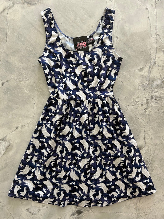 Flying Ghosts Shorter Length Fit & Flare Dress — Soul Flow Apparel
