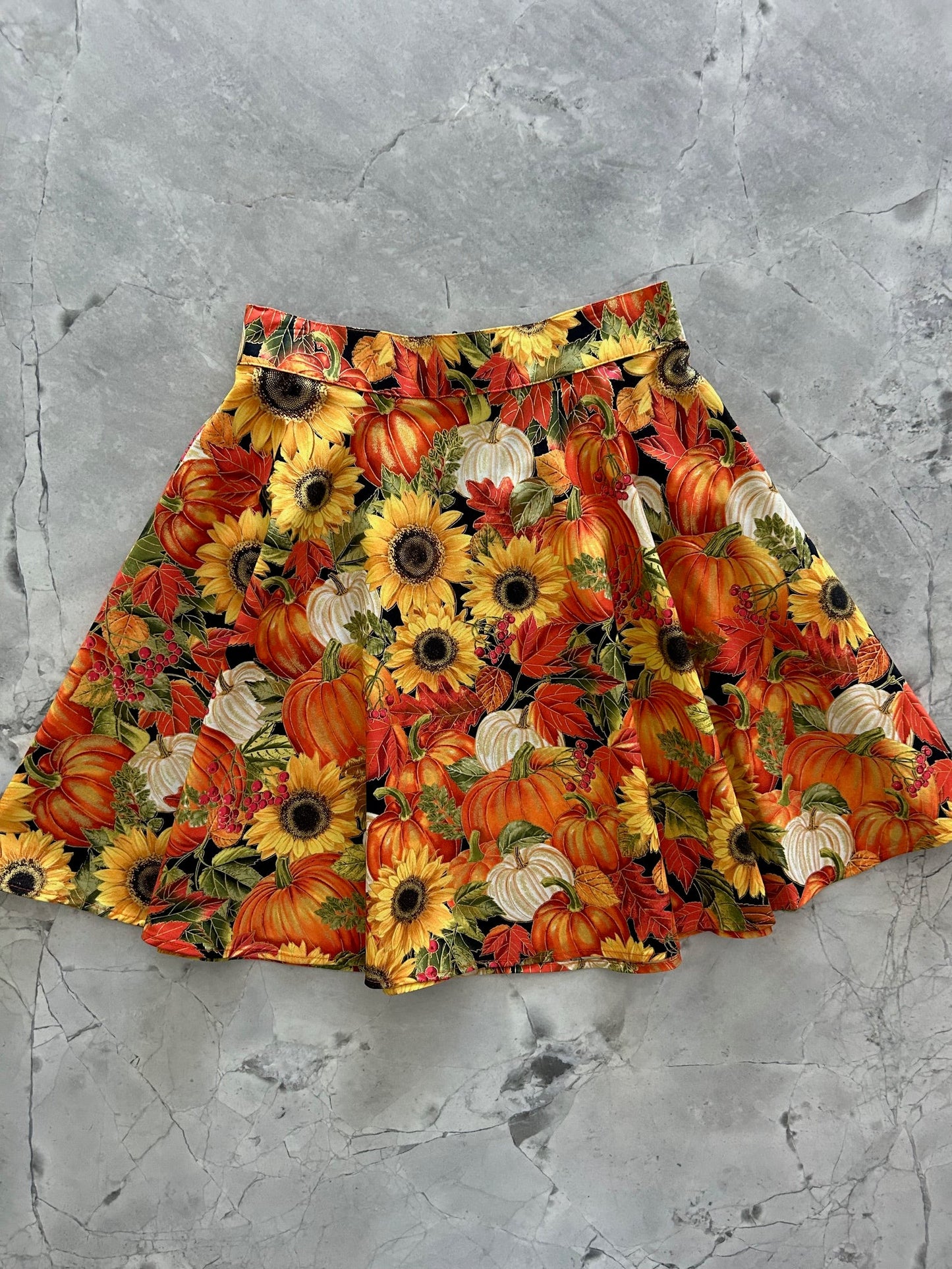 Sunflower & Pumpkin Skater Skirt — Soul Flow Apparel