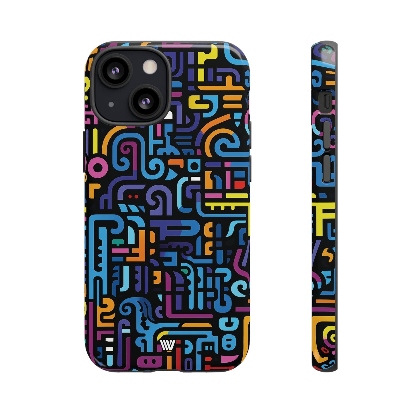 Neon Glyphs | Tough Phone Case, view 2048 — Soul Flow Apparel