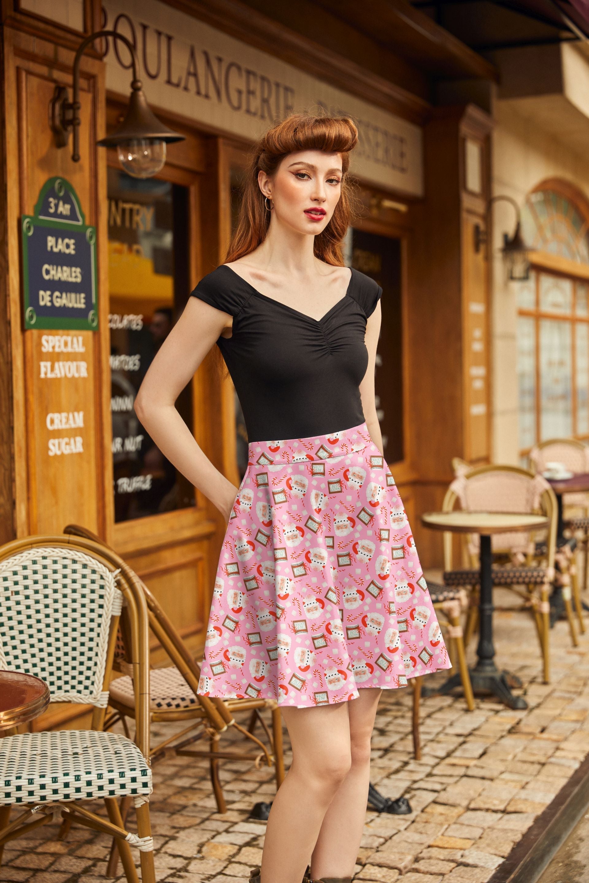 Santa Mugs Skater Skirt — Soul Flow Apparel