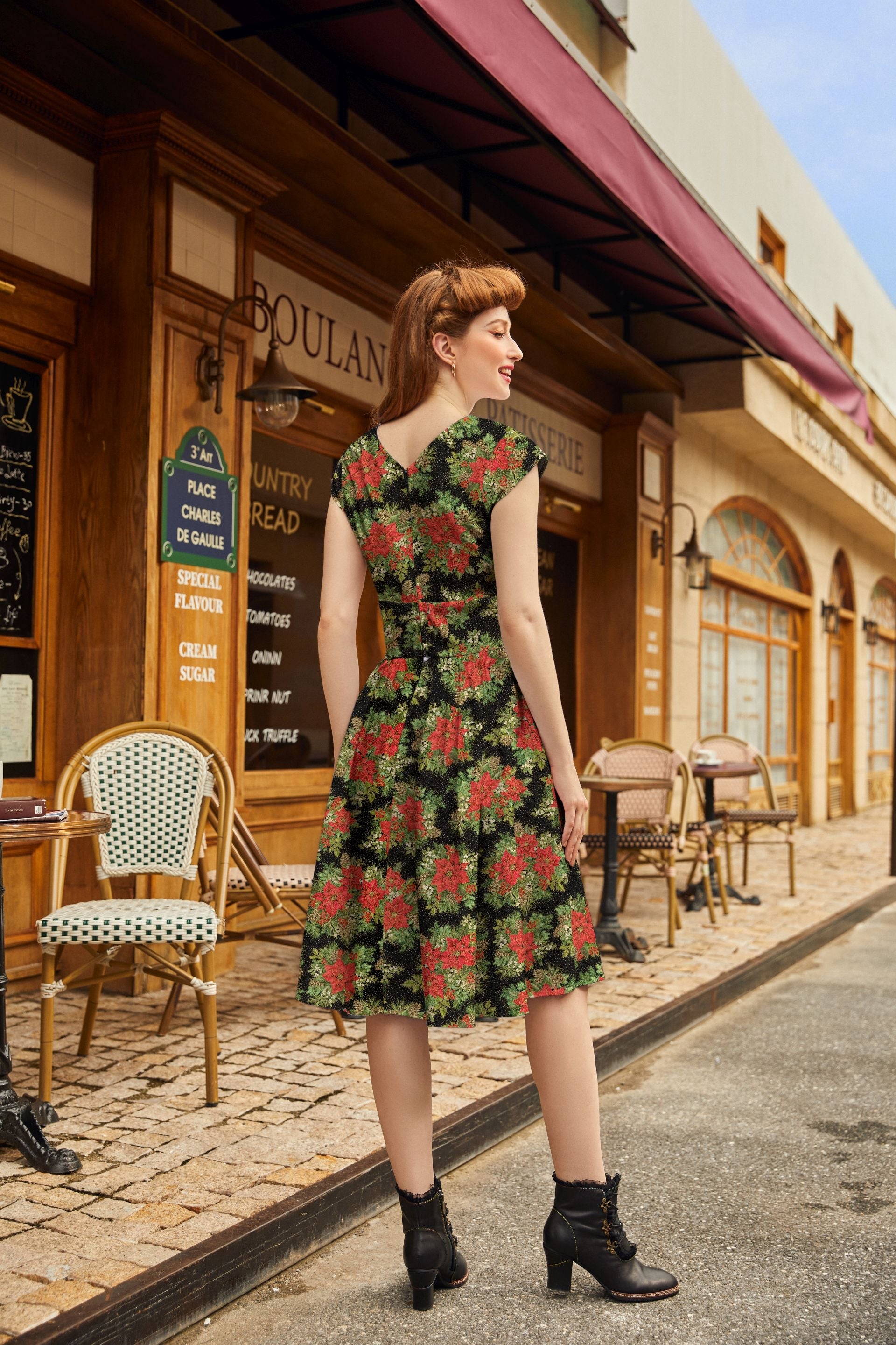 Poinsettia Greta Dress — Soul Flow Apparel