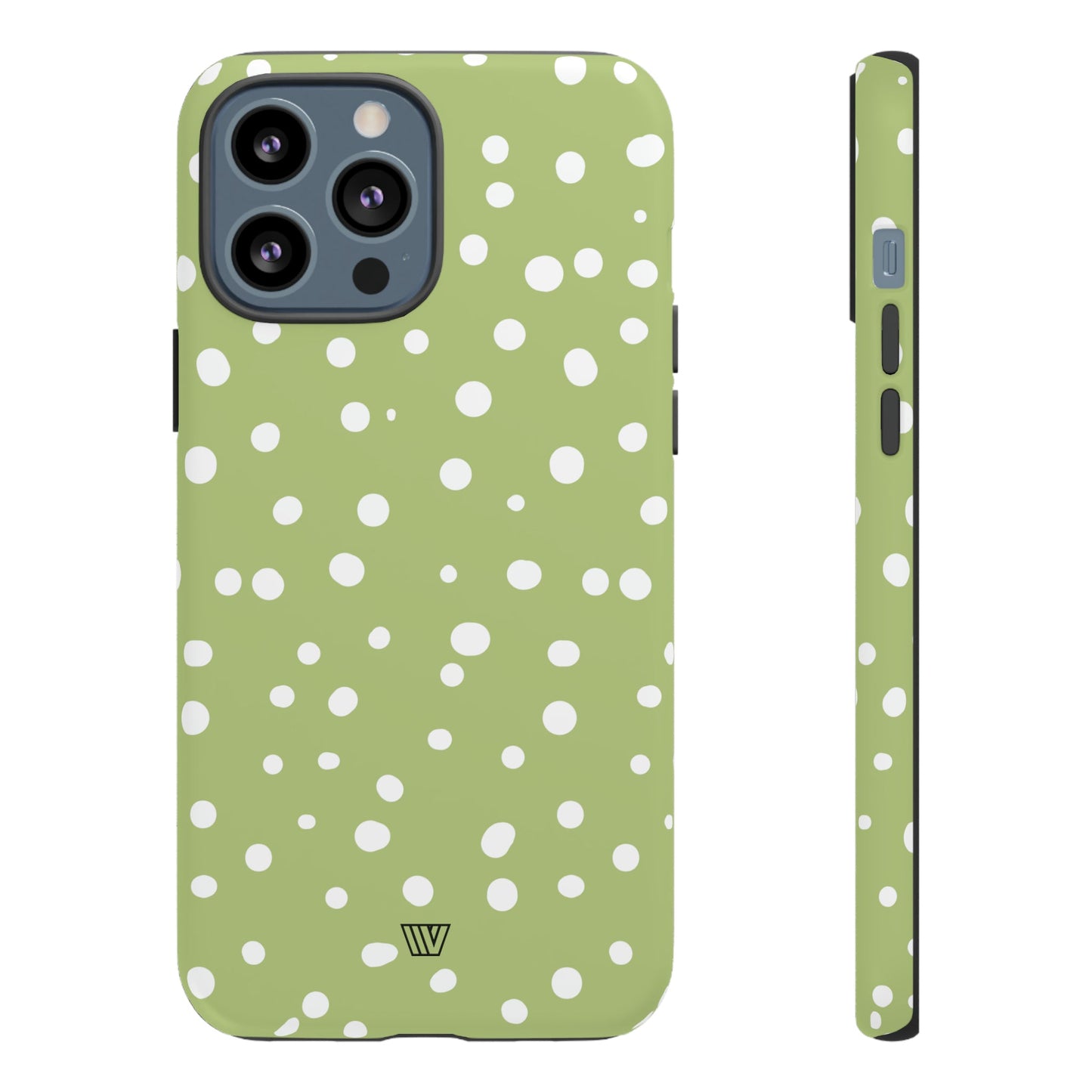 Pale Olive Dots | Tough Phone Case, view 2048 — Soul Flow Apparel