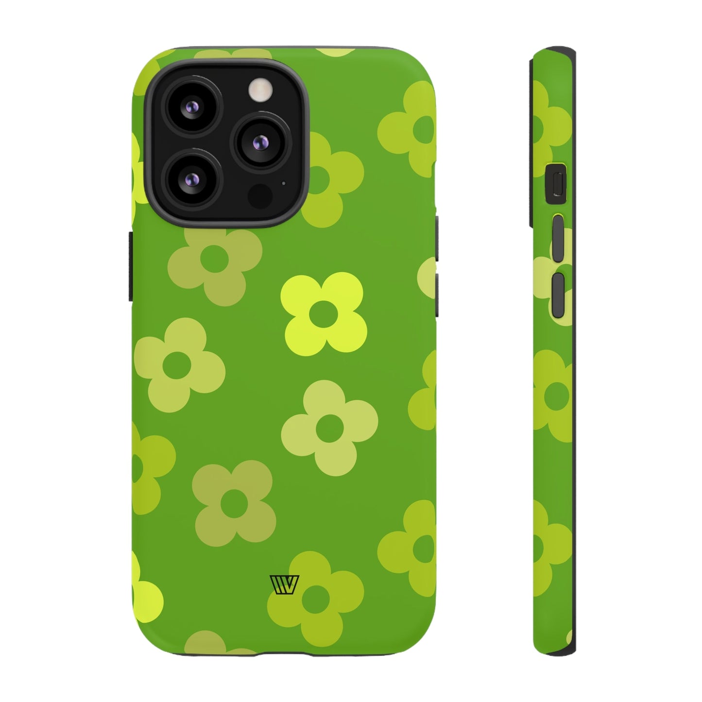 Green Retro Flowers | Tough Phone Case, view 2048 — Soul Flow Apparel