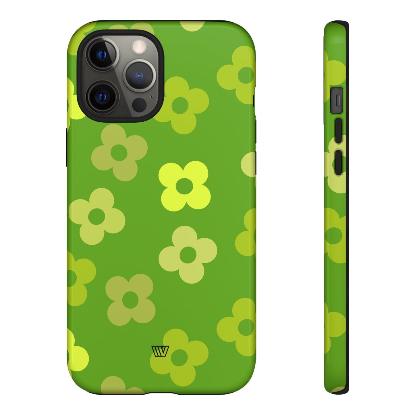 Green Retro Flowers | Tough Phone Case, view 2048 — Soul Flow Apparel