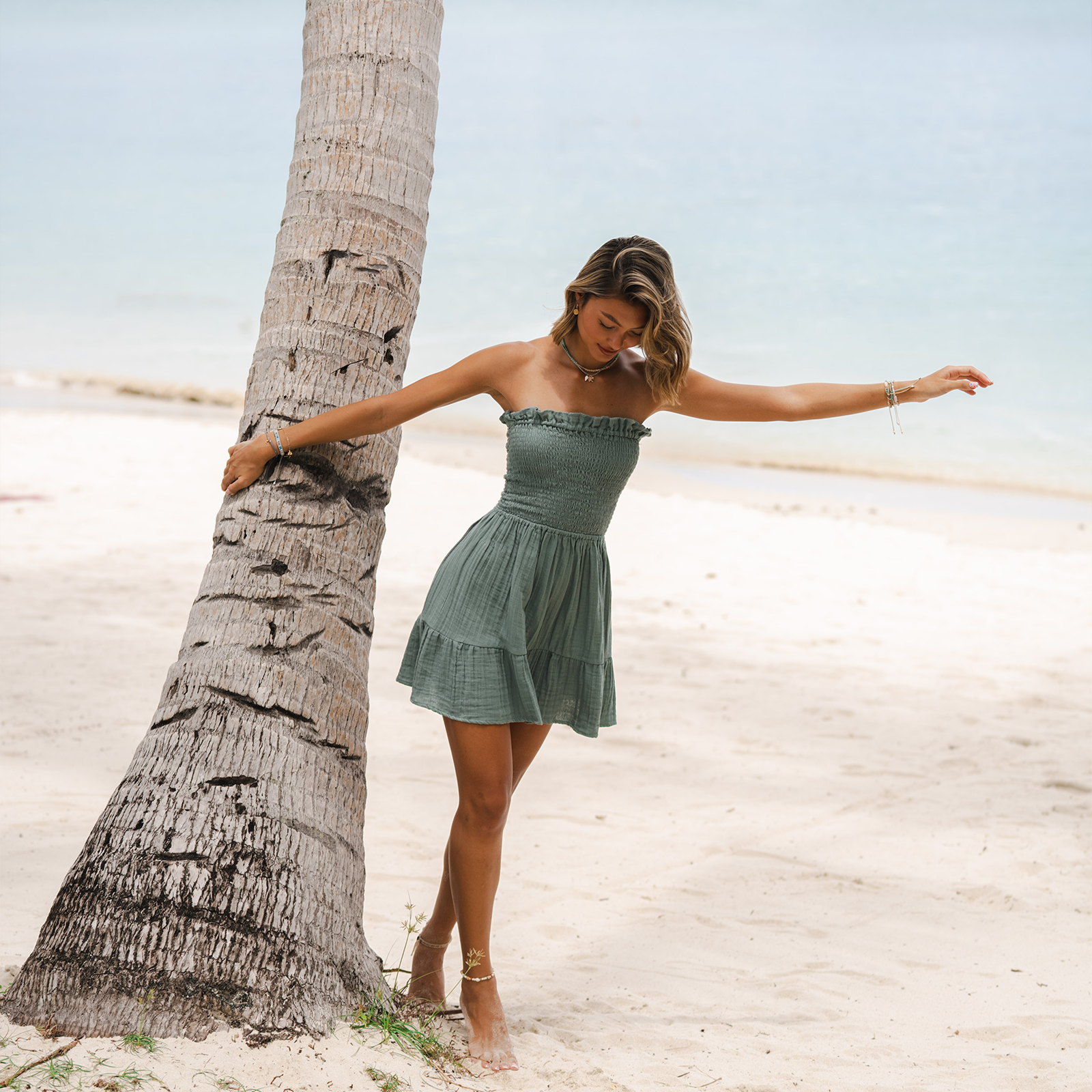 Sage Daiquiri Dress, view 6 — Soul Flow Apparel
