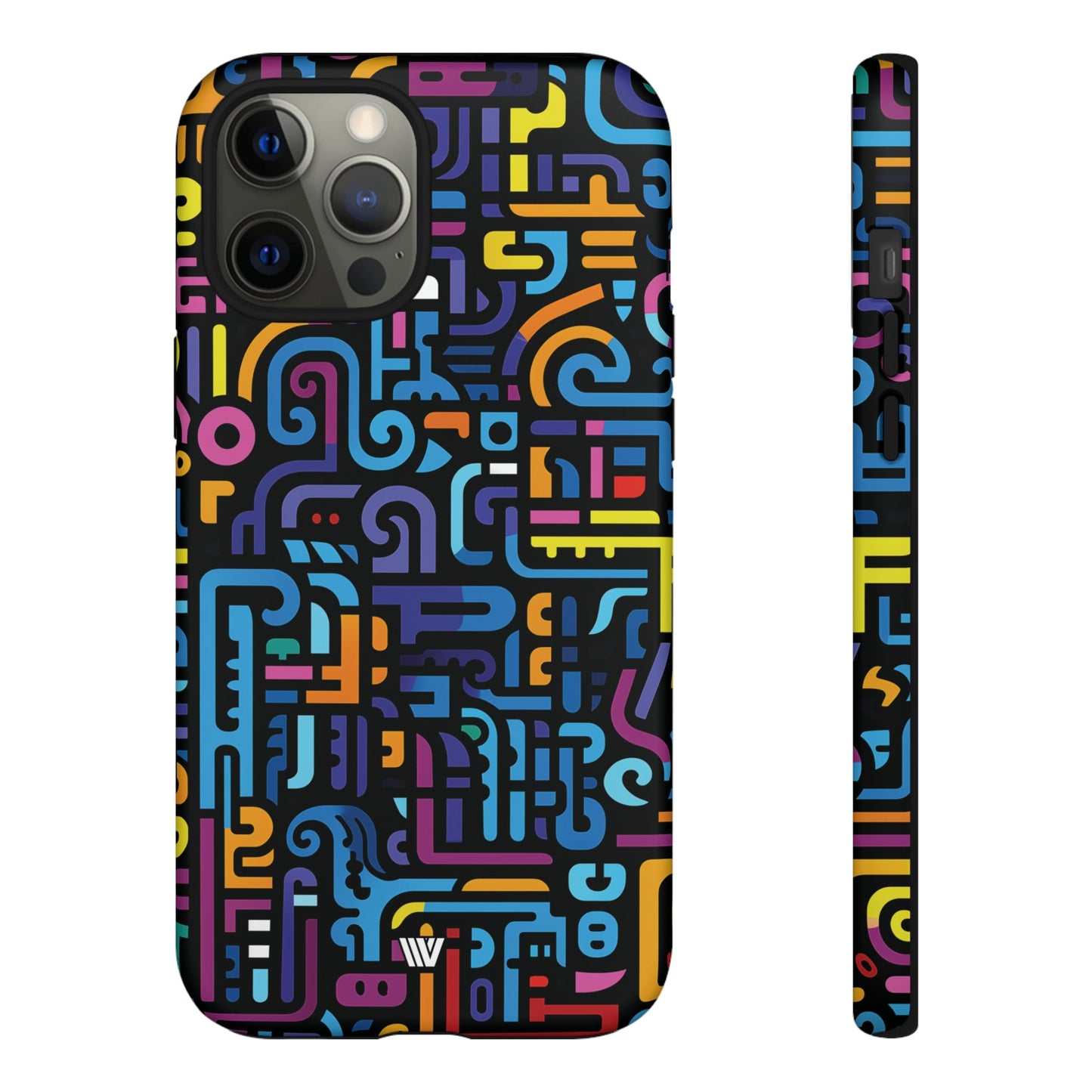 Neon Glyphs | Tough Phone Case, view 2048 — Soul Flow Apparel