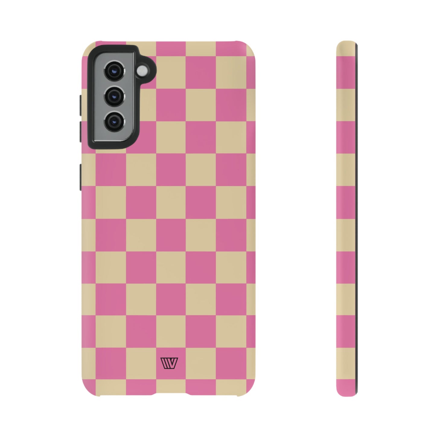 Pink Tan Checkerboard | Tough Phone Case, view 2048 — Soul Flow Apparel