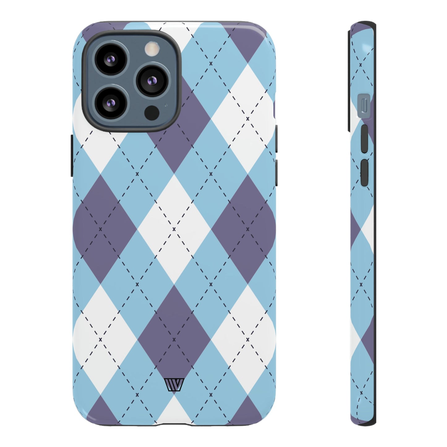 Blue White Purple Argyle | Tough Phone Case, view 2048 — Soul Flow Apparel